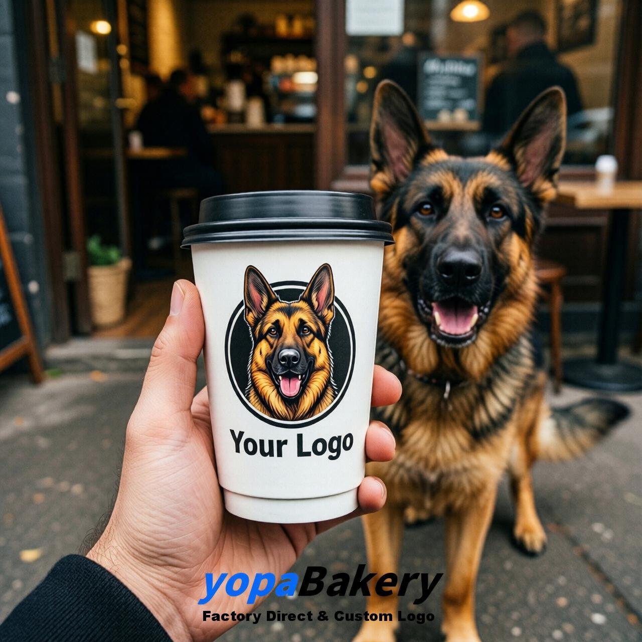 German Shepherd Double Wall Paper Cups: 8oz/12oz/16oz/20oz/22oz/24oz