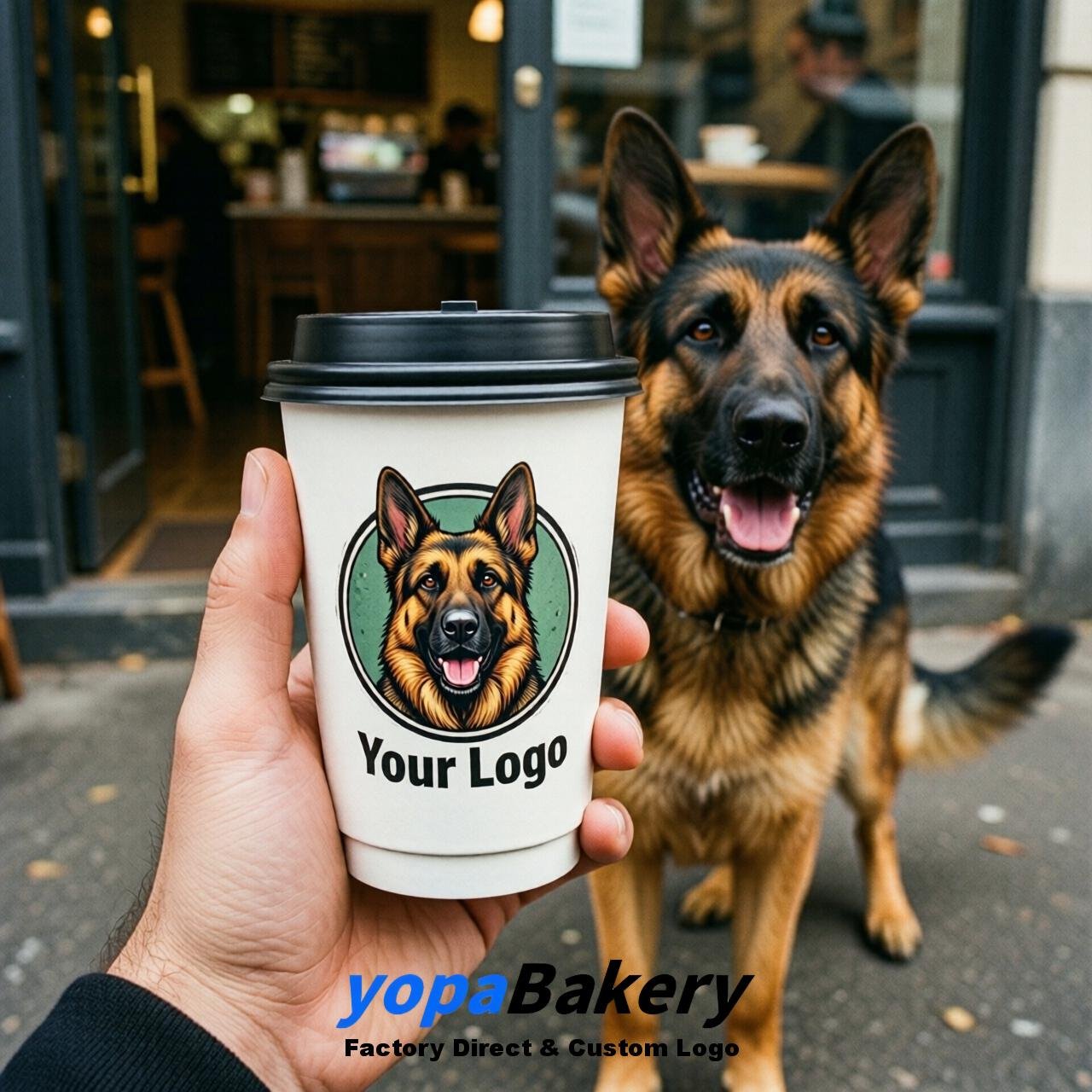 German Shepherd Double Wall Paper Cups: 8oz/12oz/16oz/20oz/22oz/24oz