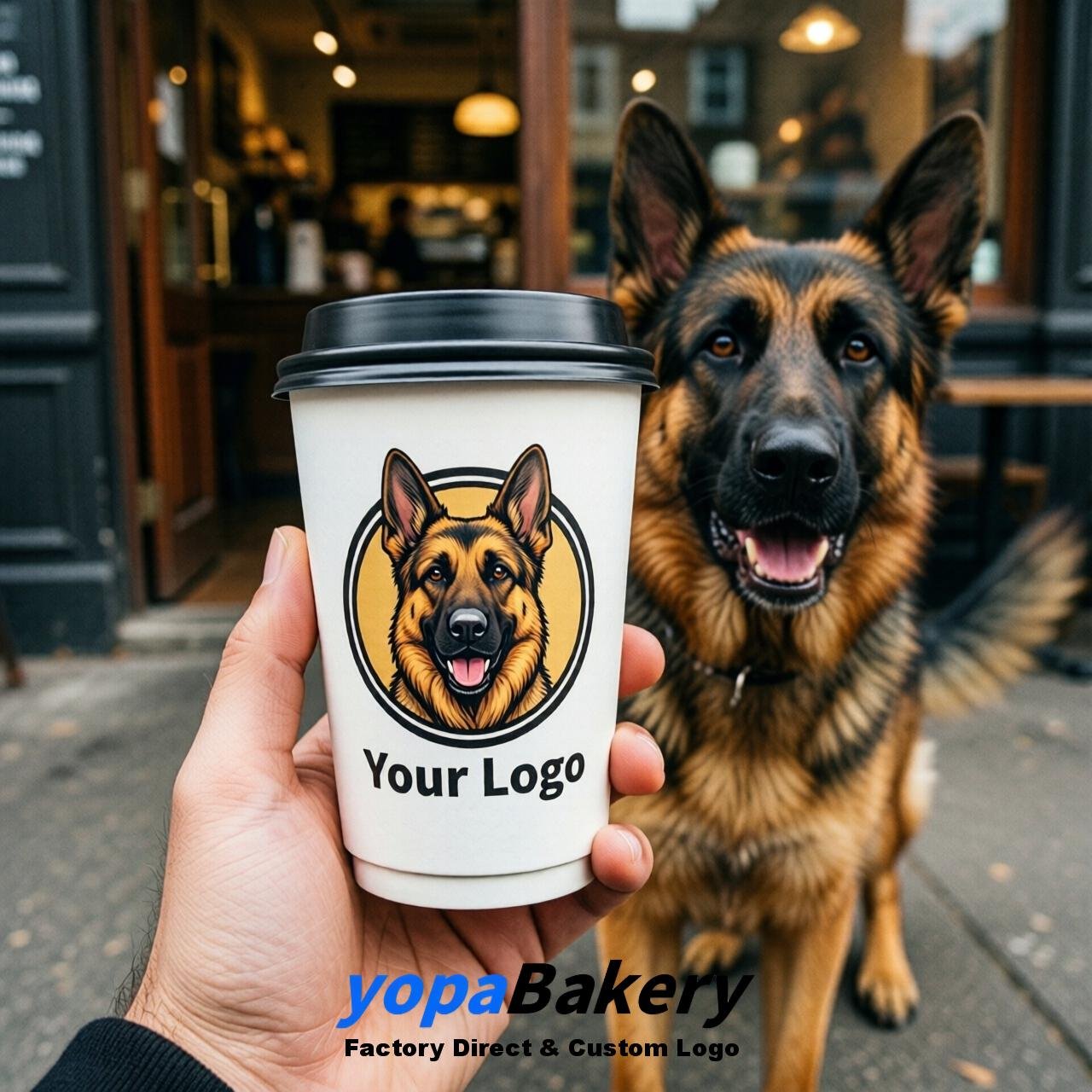 German Shepherd Double Wall Paper Cups: 8oz/12oz/16oz/20oz/22oz/24oz