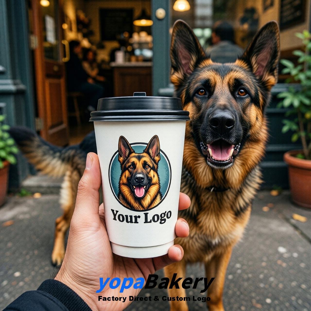 German Shepherd Double Wall Paper Cups: 8oz/12oz/16oz/20oz/22oz/24oz