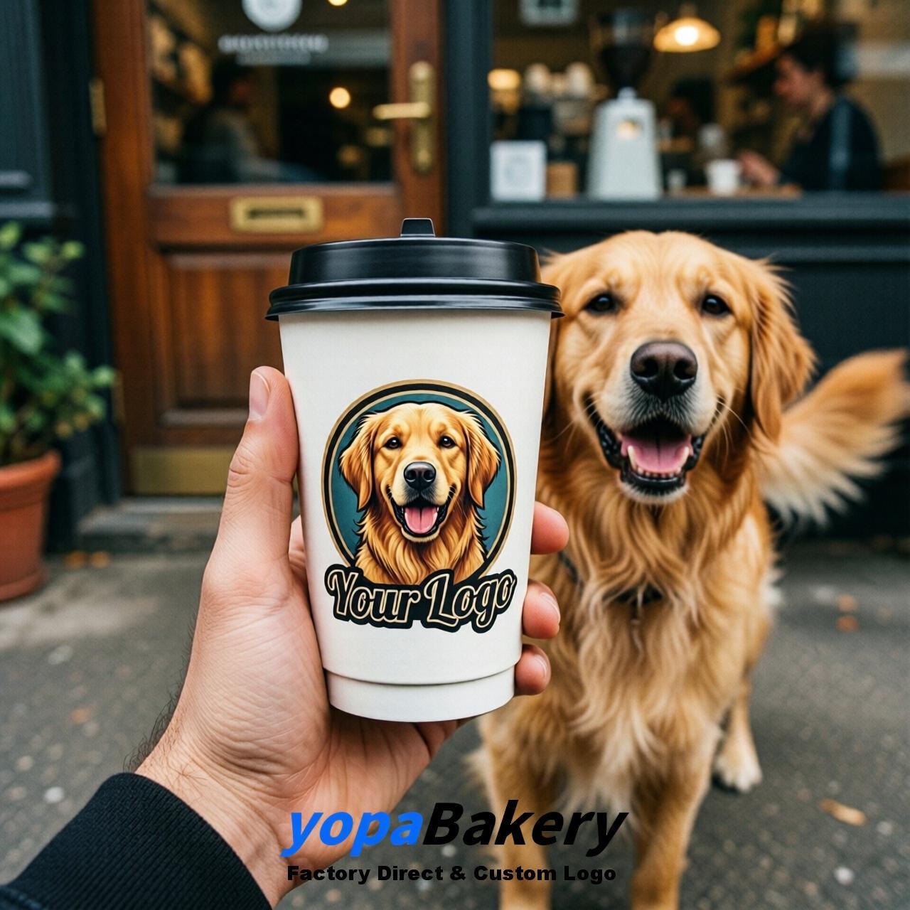 Golden Retriever Double Wall Paper Cups: 8oz/12oz/16oz/20oz/22oz/24oz