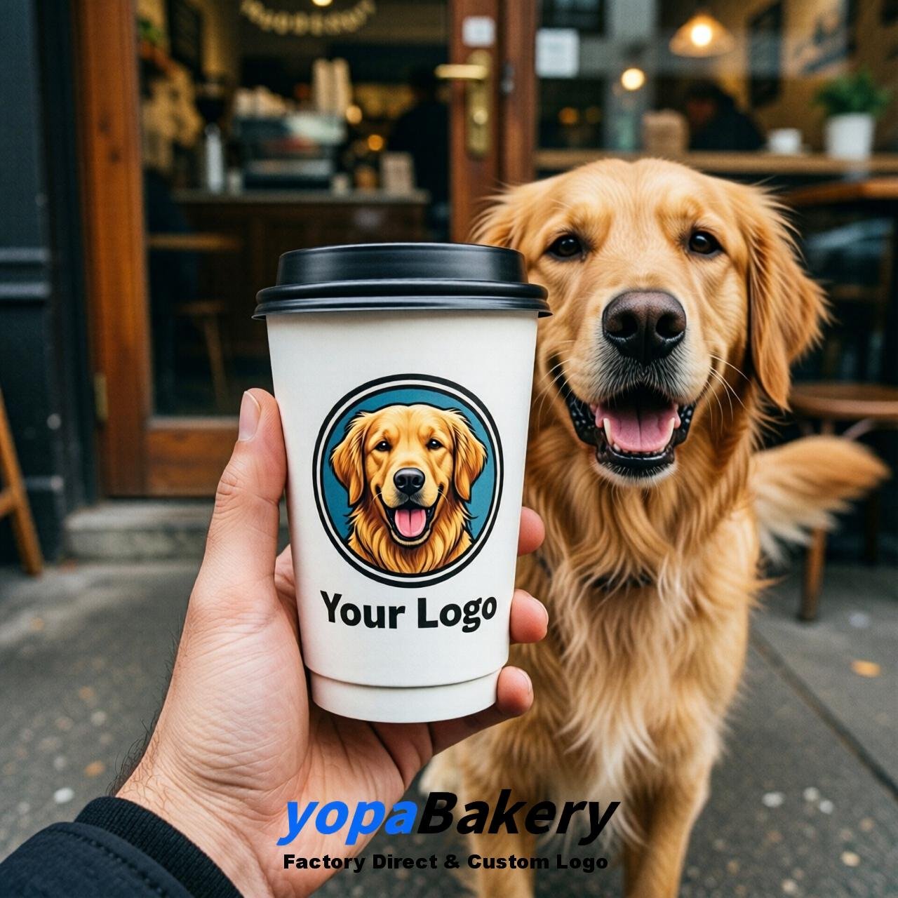Golden Retriever Double Wall Paper Cups: 8oz/12oz/16oz/20oz/22oz/24oz