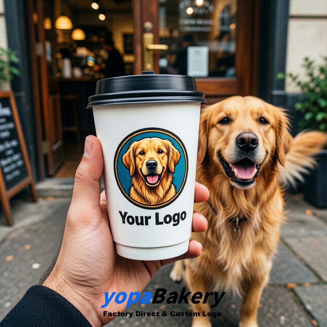 Golden Retriever Double Wall Paper Cups: 8oz/12oz/16oz/20oz/22oz/24oz
