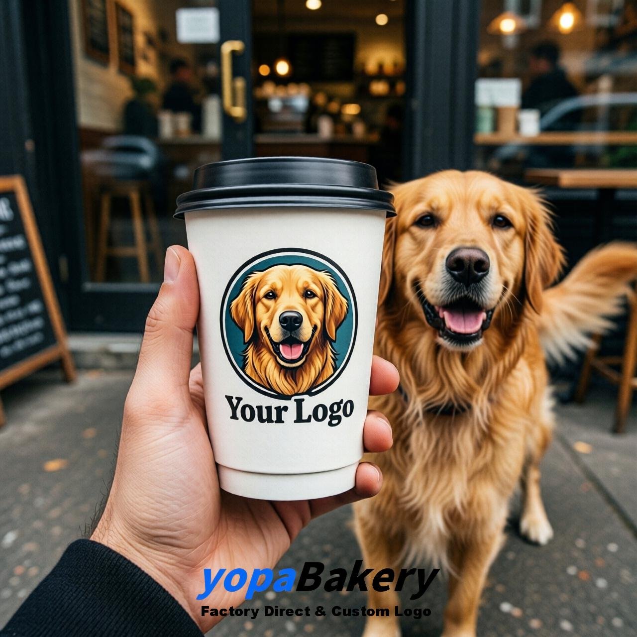 Golden Retriever Double Wall Paper Cups: 8oz/12oz/16oz/20oz/22oz/24oz