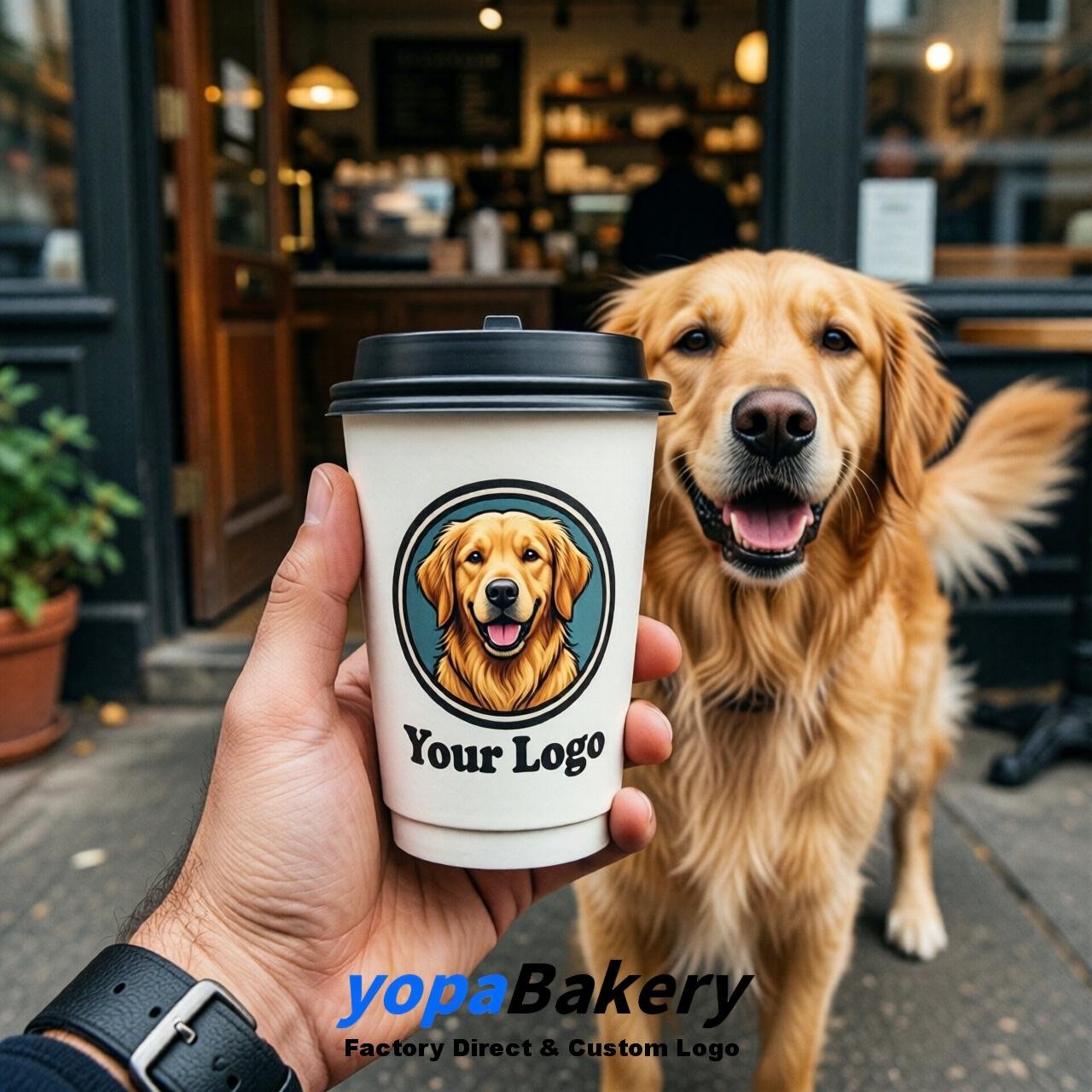 Golden Retriever Double Wall Paper Cups: 8oz/12oz/16oz/20oz/22oz/24oz