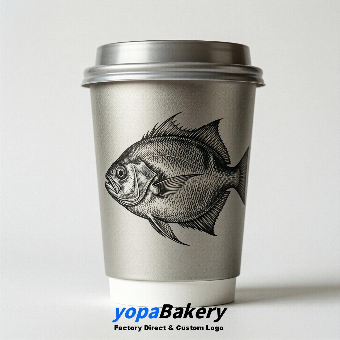 Halibut Double Wall Paper Cups: 100ml/120ml/200ml/240ml/300ml/360ml/400ml/500ml/600ml/700ml