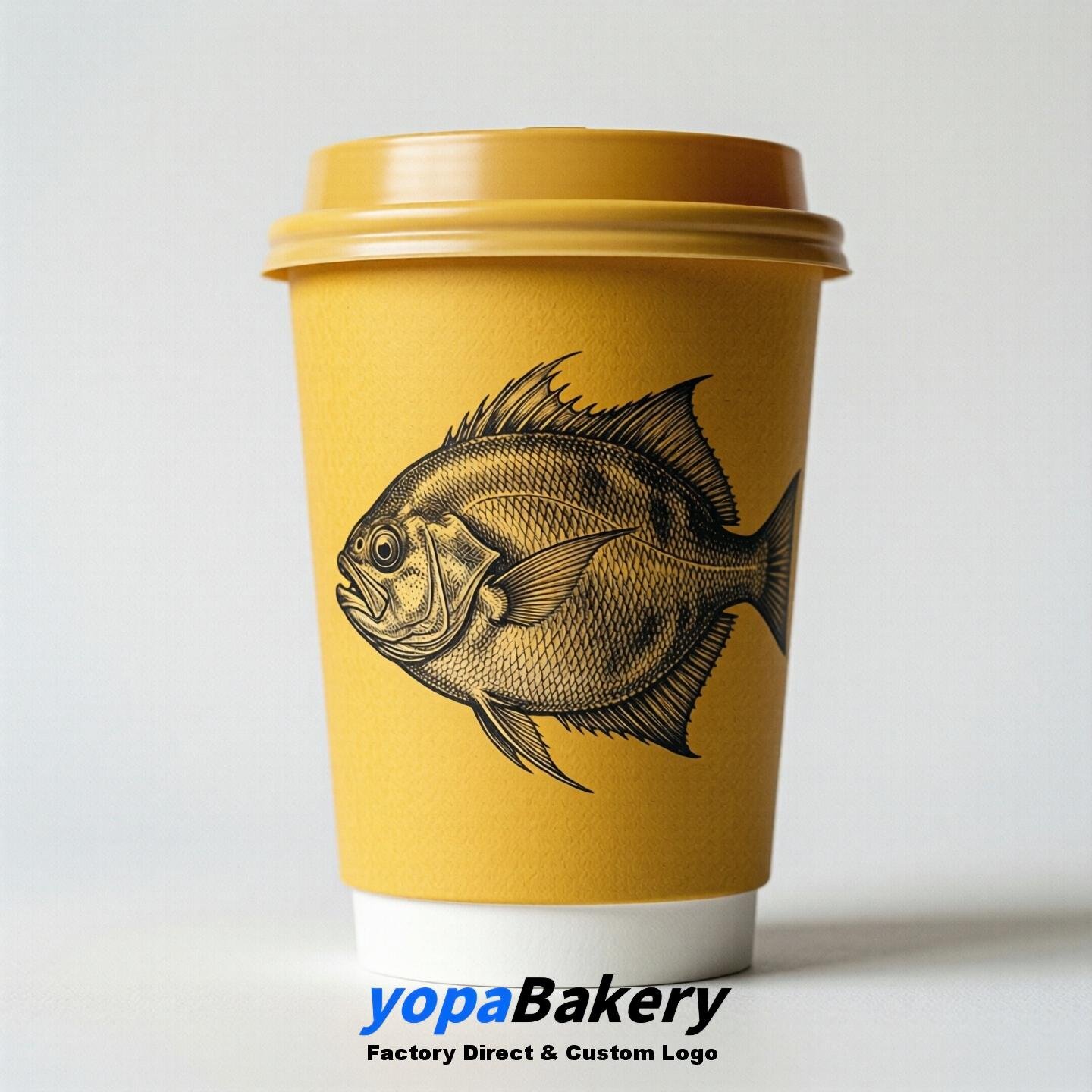 Halibut Double Wall Paper Cups: 100ml/120ml/200ml/240ml/300ml/360ml/400ml/500ml/600ml/700ml