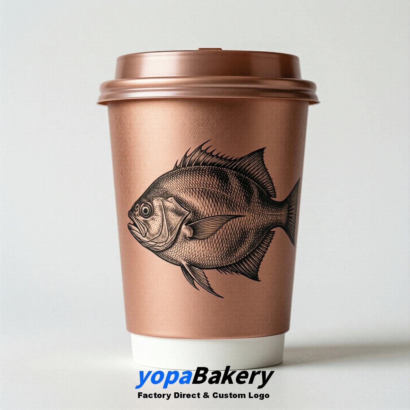 Halibut Double Wall Paper Cups: 100ml/120ml/200ml/240ml/300ml/360ml/400ml/500ml/600ml/700ml
