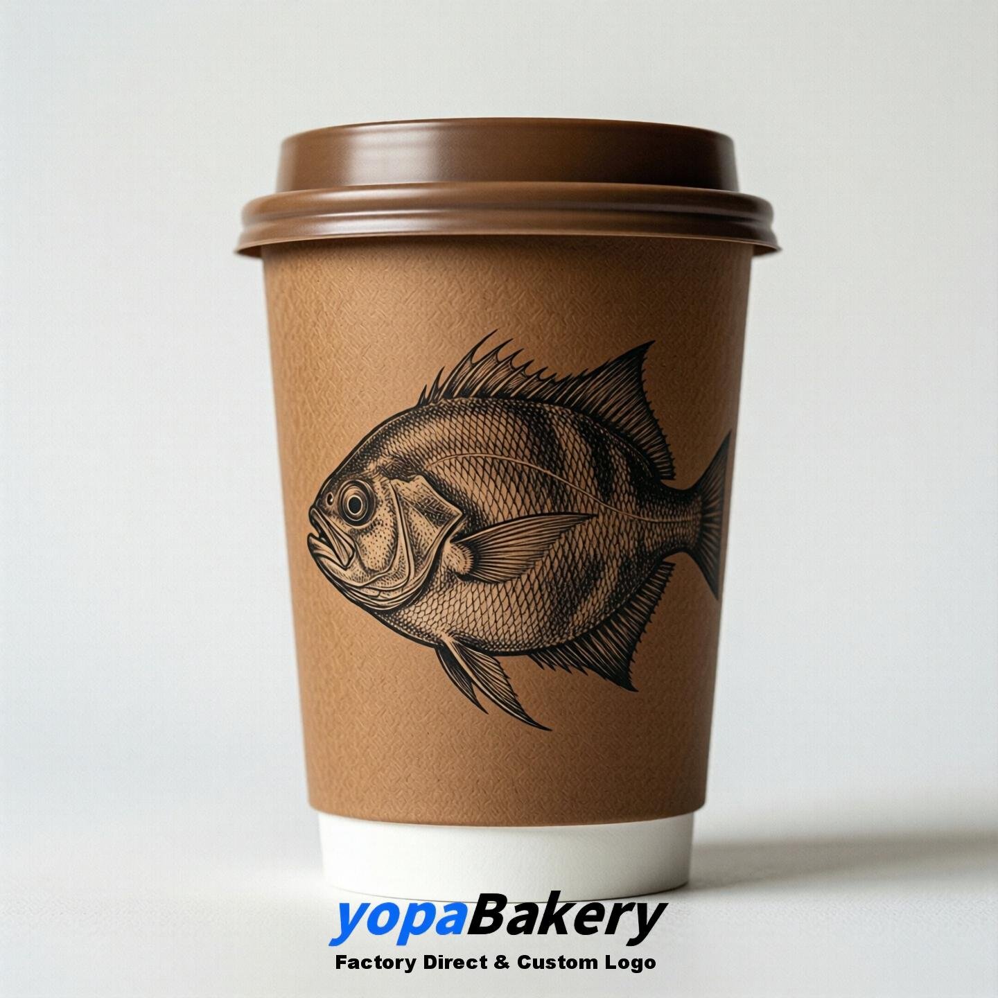Halibut Double Wall Paper Cups: 100ml/120ml/200ml/240ml/300ml/360ml/400ml/500ml/600ml/700ml