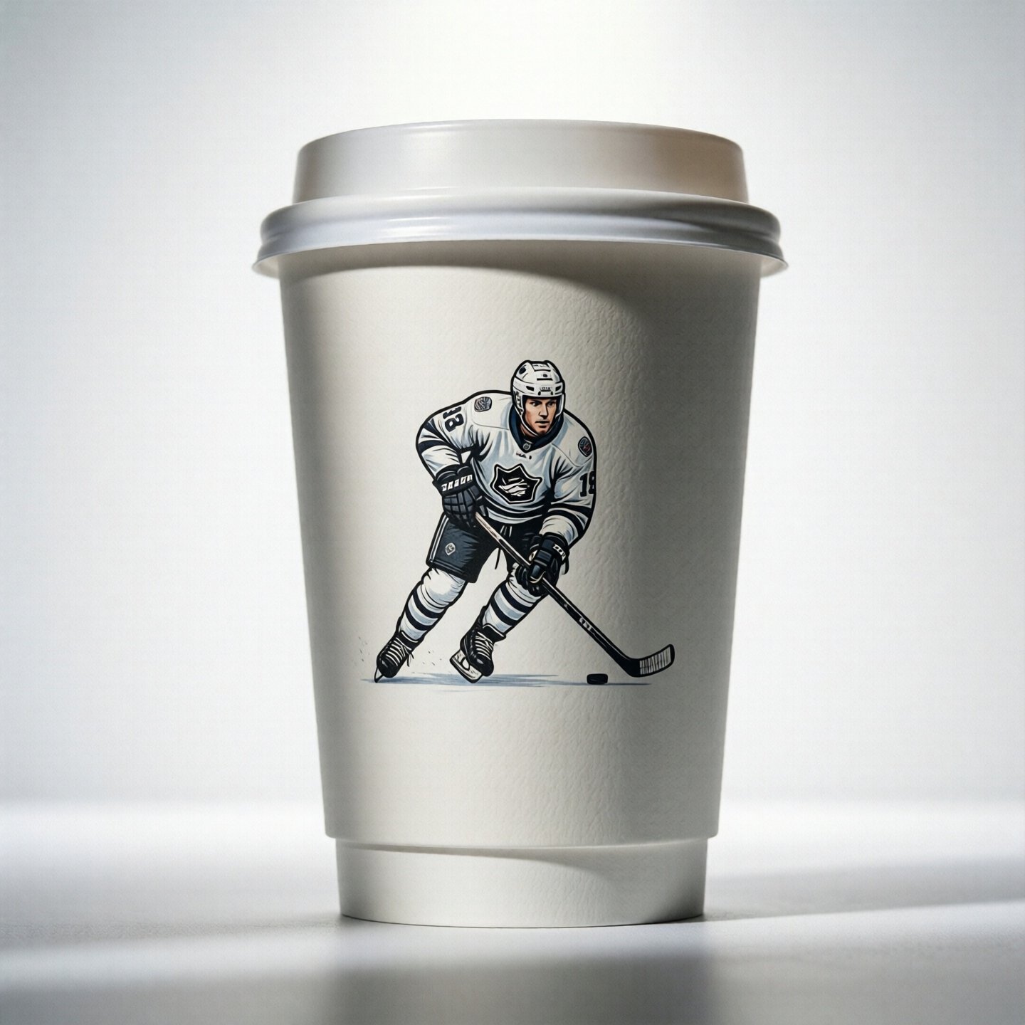 Ice Hockey Theme Coffee Paper Cups: 8oz/12oz/16oz/20oz Ice Hockey Theme Coffee Paper Cups: 8oz/12oz/16oz/20oz