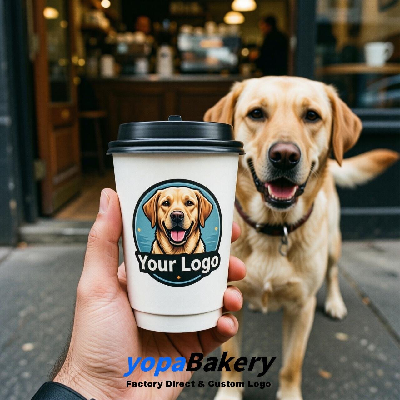Labrador Retriever Double Wall Paper Cups: 8oz/12oz/16oz/20oz/22oz/24oz