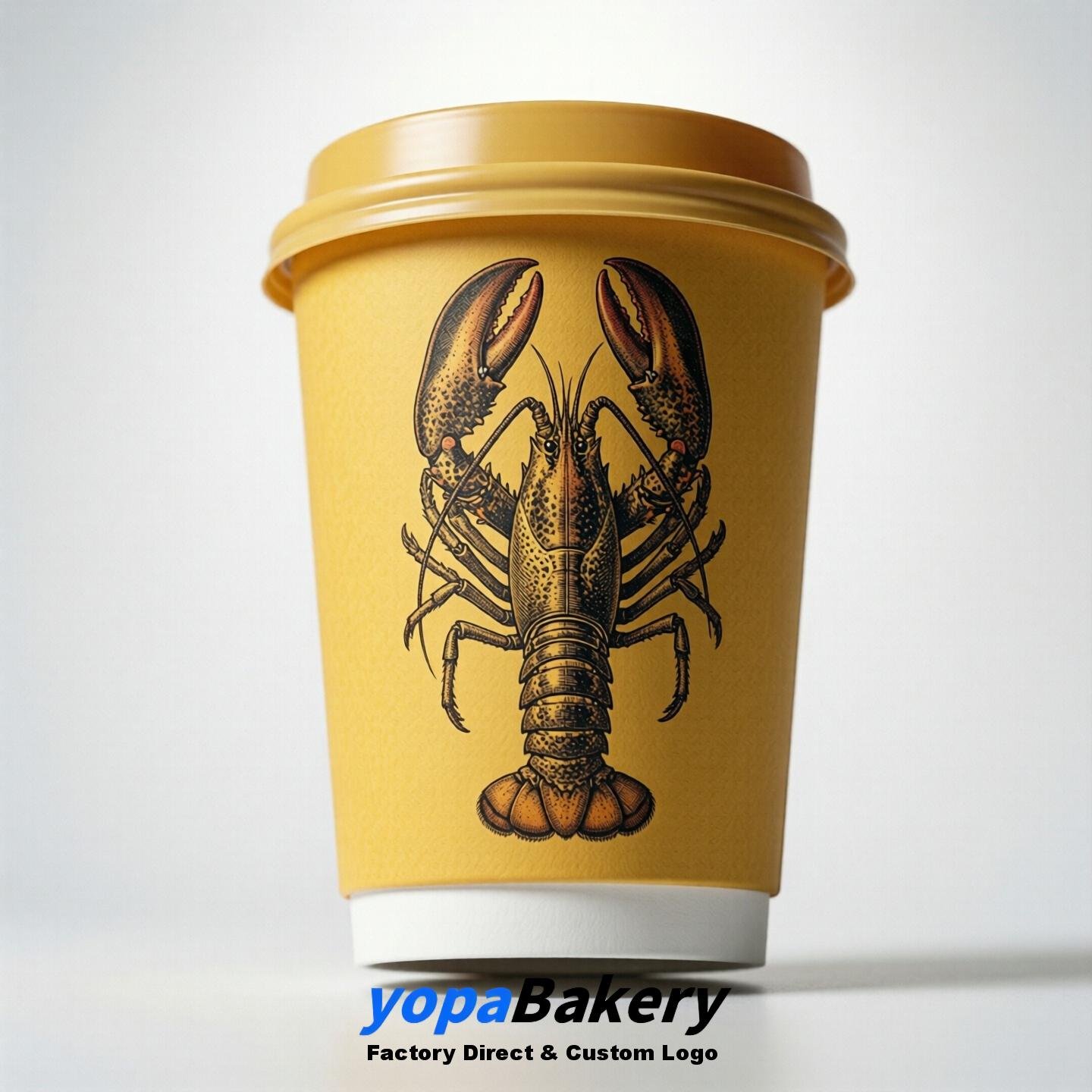 Lobster Double Wall Paper Cups: 100ml/120ml/200ml/240ml/300ml/360ml/400ml/500ml/600ml/700ml