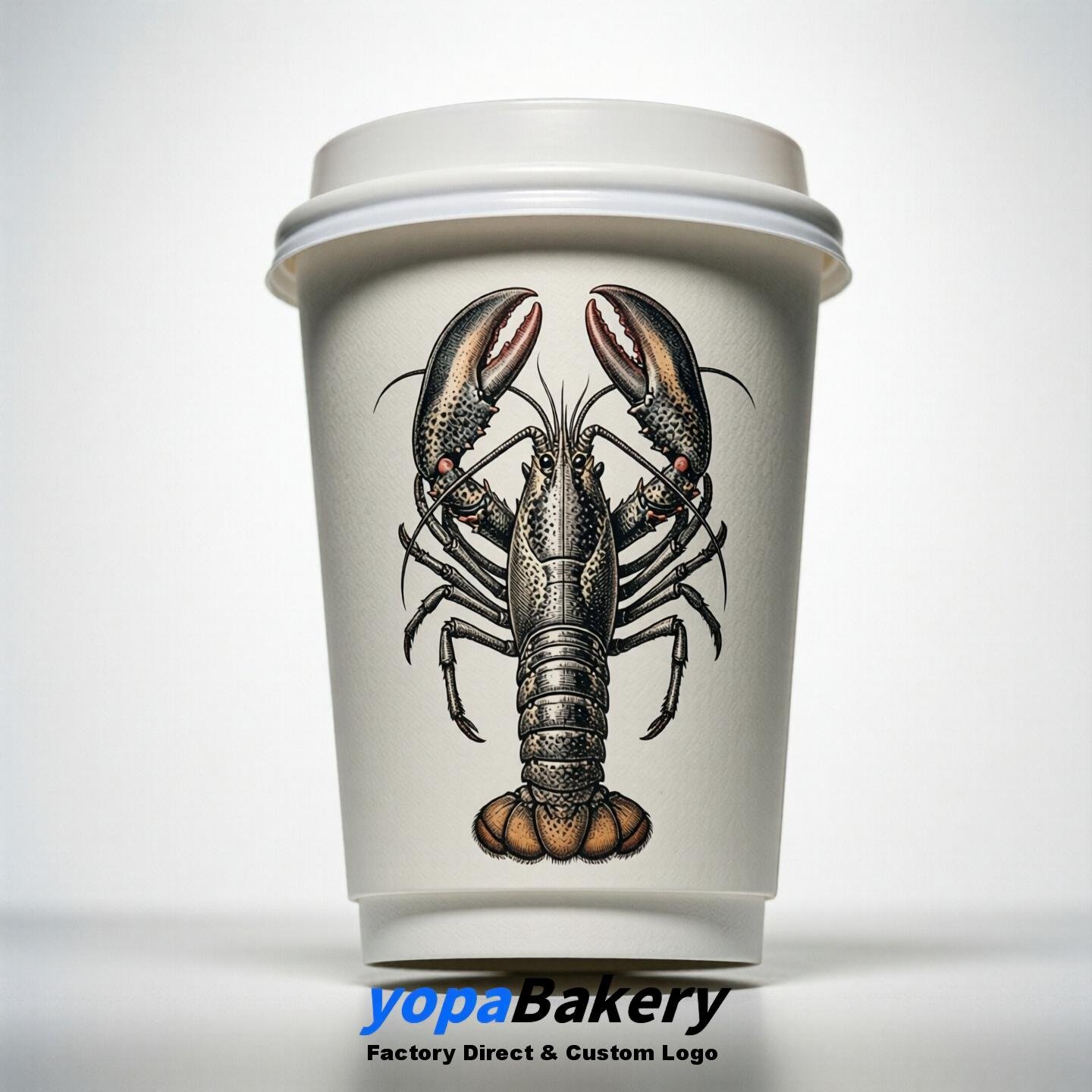 Lobster Double Wall Paper Cups: 100ml/120ml/200ml/240ml/300ml/360ml/400ml/500ml/600ml/700ml
