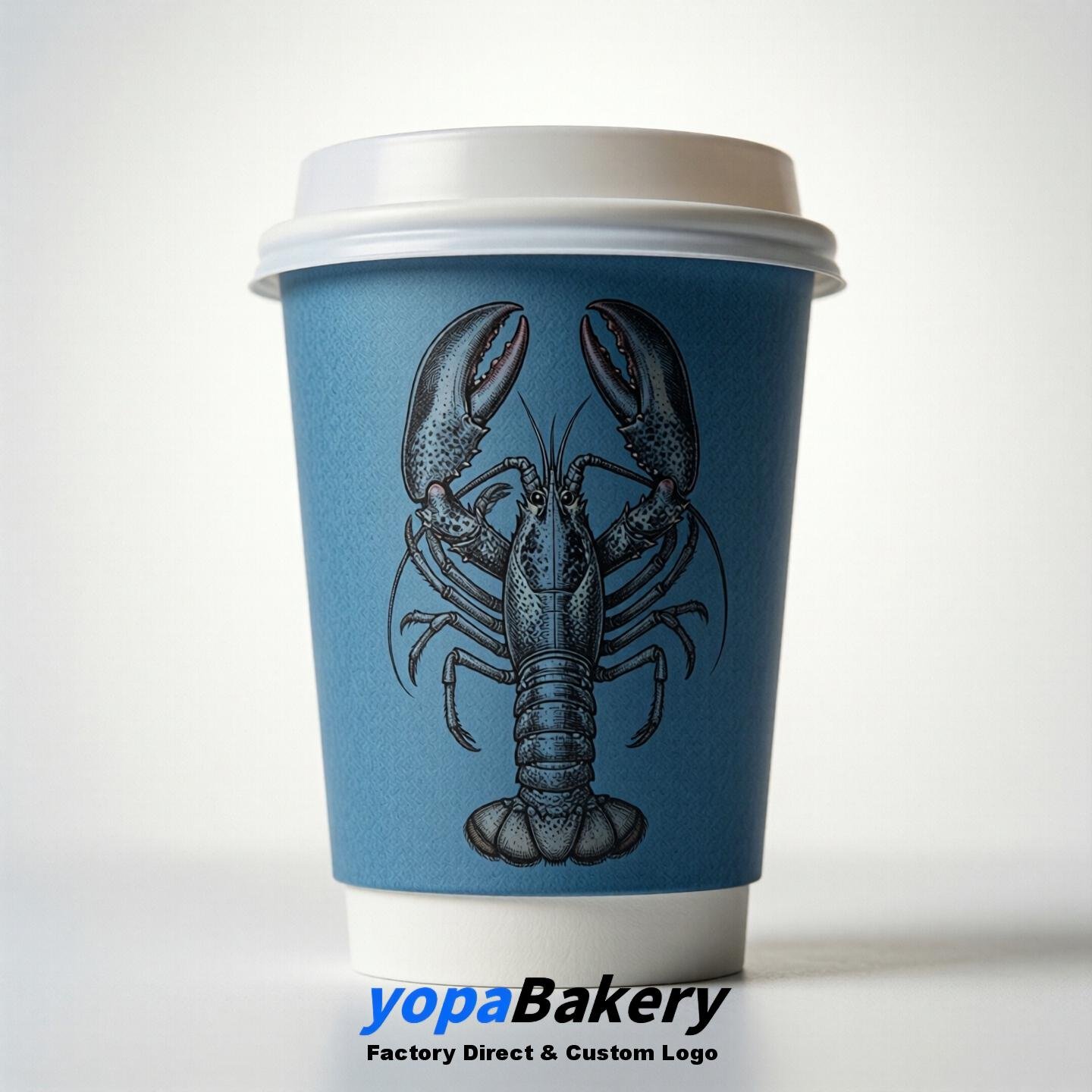 Lobster Double Wall Paper Cups: 100ml/120ml/200ml/240ml/300ml/360ml/400ml/500ml/600ml/700ml