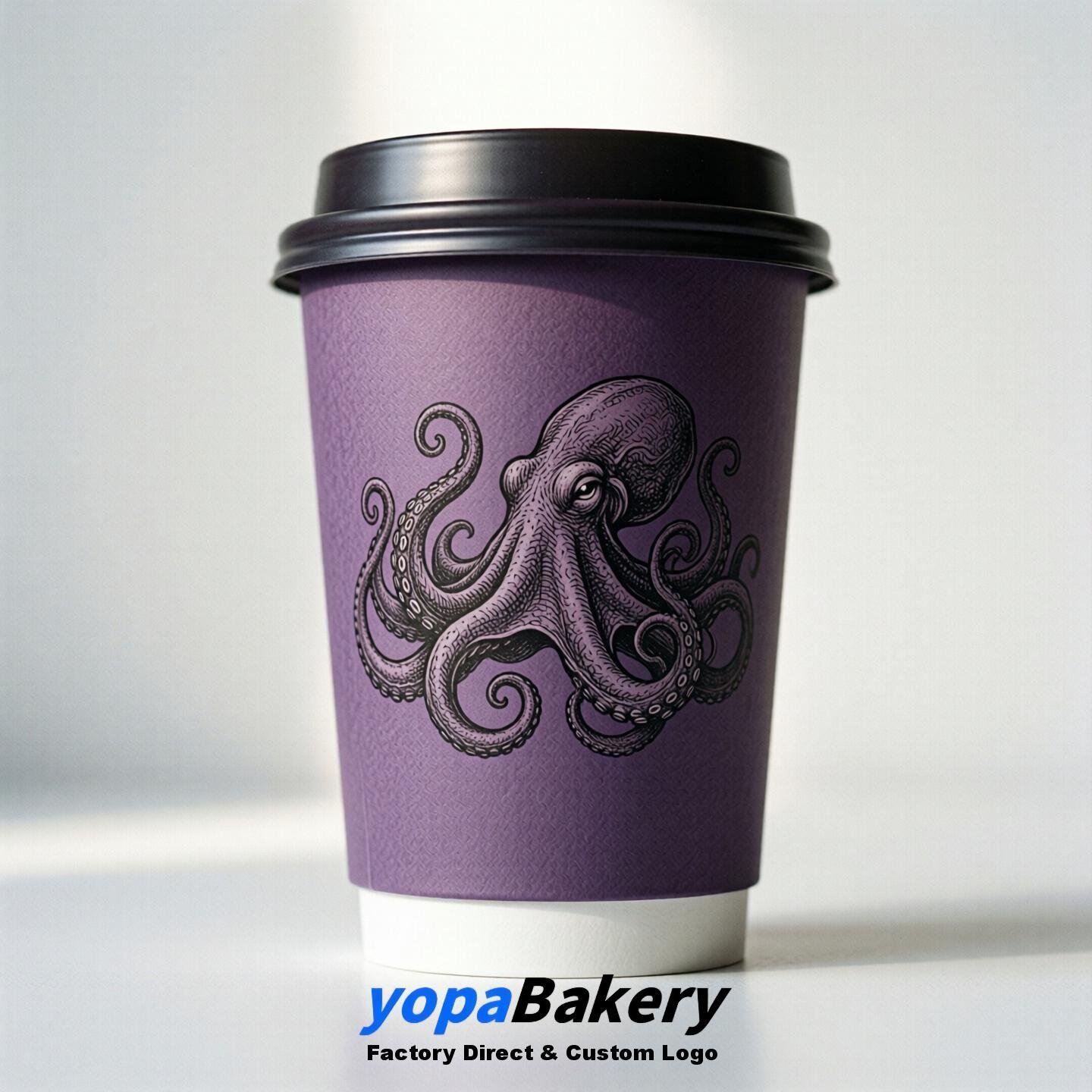 Octopus Double Wall Paper Cups: 100ml/120ml/200ml/240ml/300ml/360ml/400ml/500ml/600ml/700ml