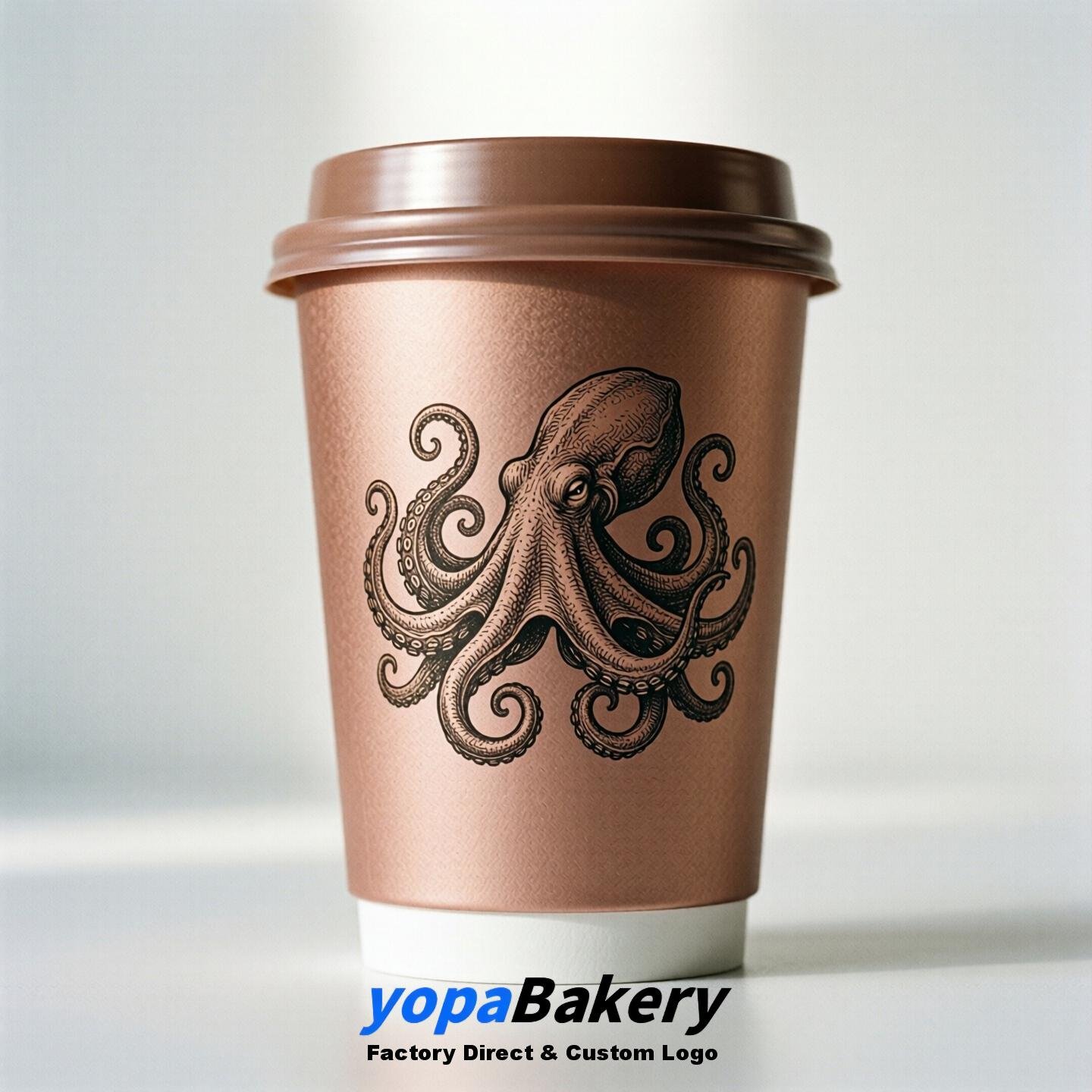 Octopus Double Wall Paper Cups: 100ml/120ml/200ml/240ml/300ml/360ml/400ml/500ml/600ml/700ml