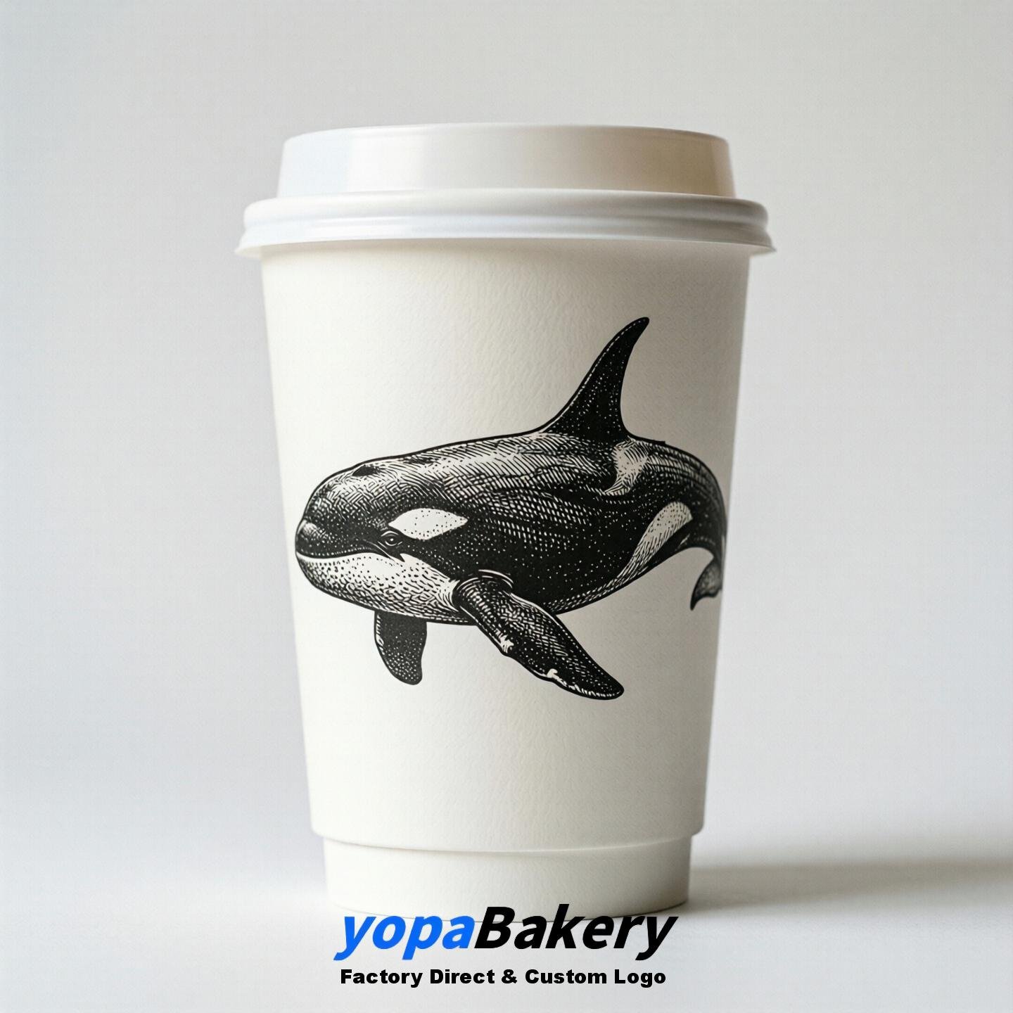 Orca Double Wall Paper Cups: 100ml/120ml/200ml/240ml/300ml/360ml/400ml/500ml/600ml/700ml