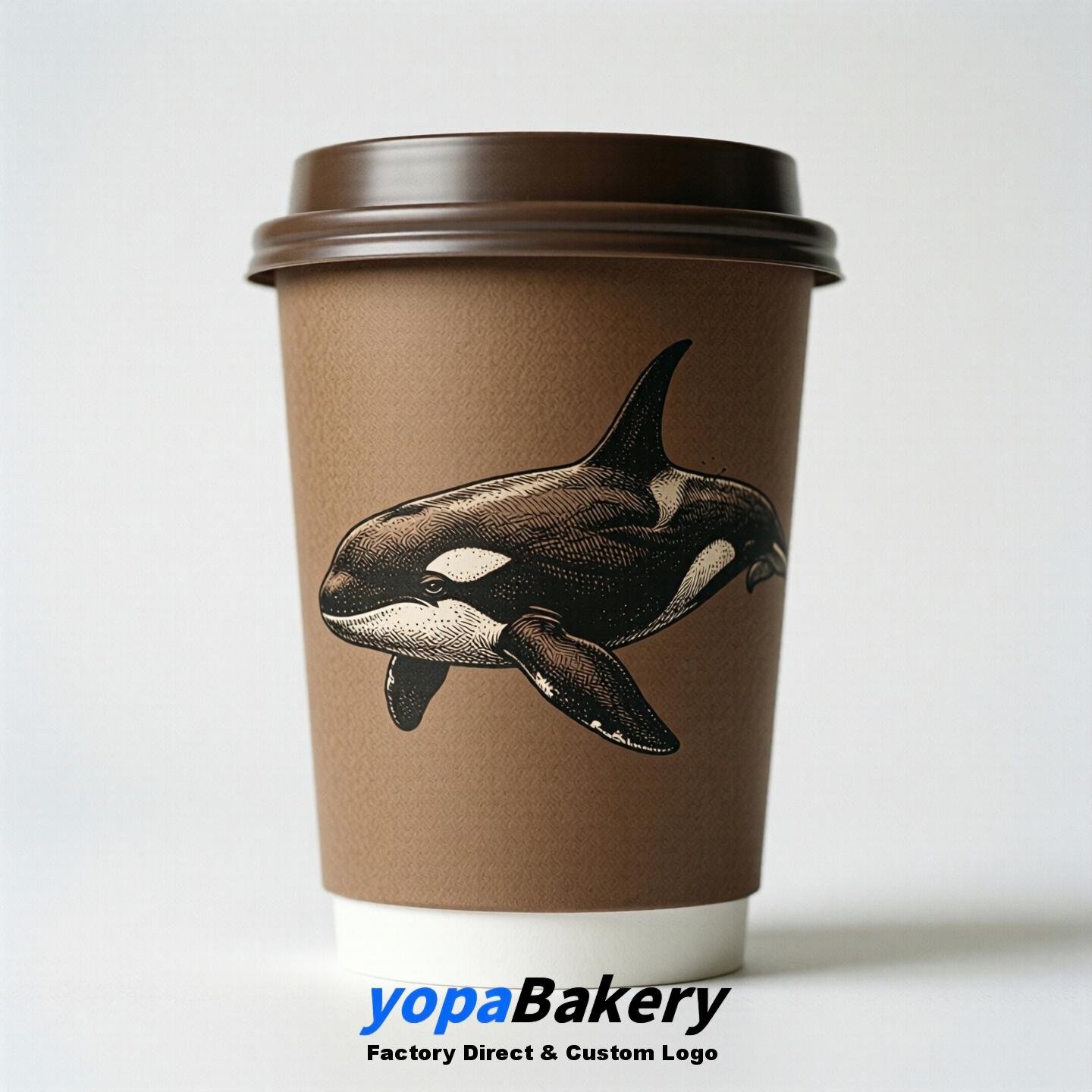 Orca Double Wall Paper Cups: 100ml/120ml/200ml/240ml/300ml/360ml/400ml/500ml/600ml/700ml