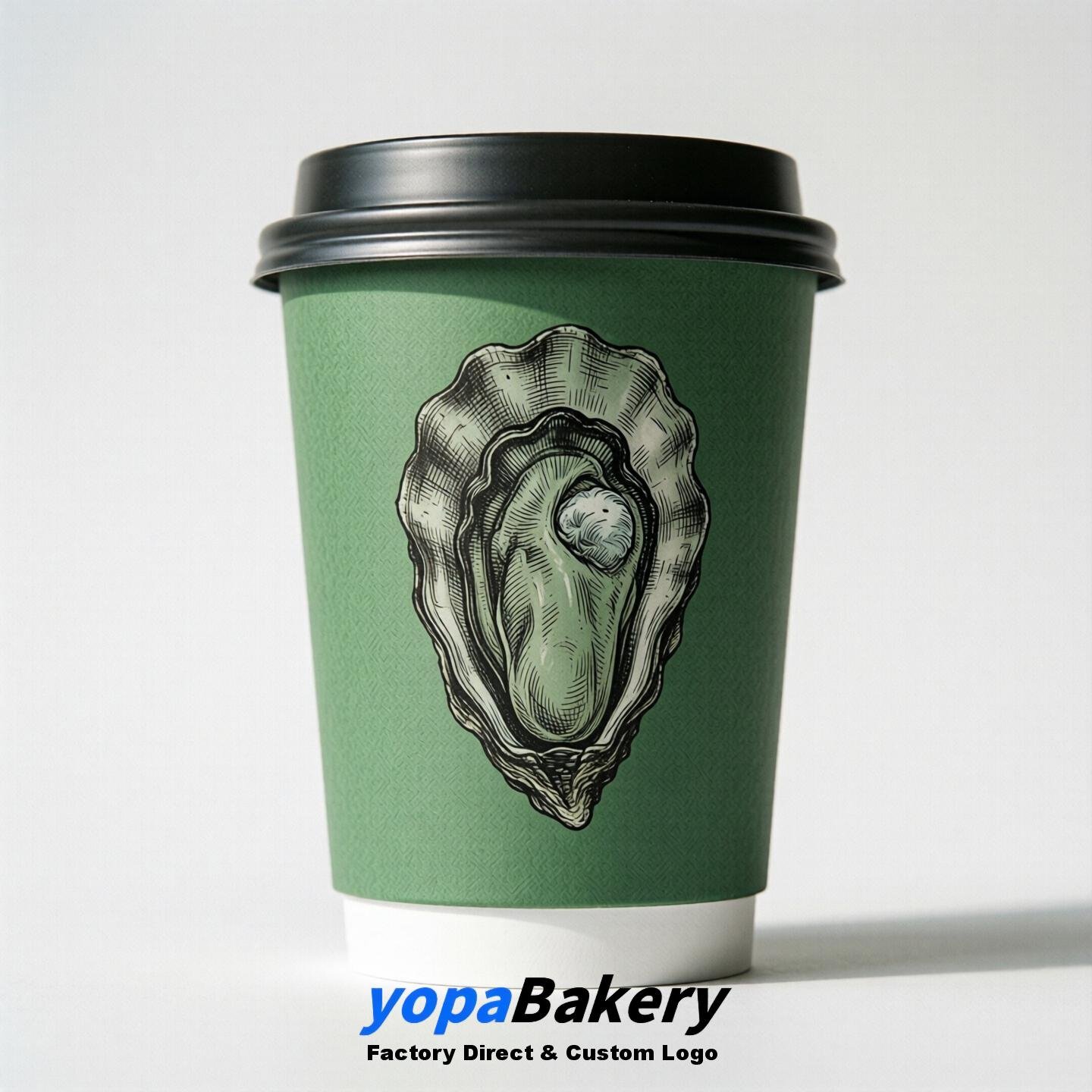 Oyster Double Wall Paper Cups: 100ml/120ml/200ml/240ml/300ml/360ml/400ml/500ml/600ml/700ml