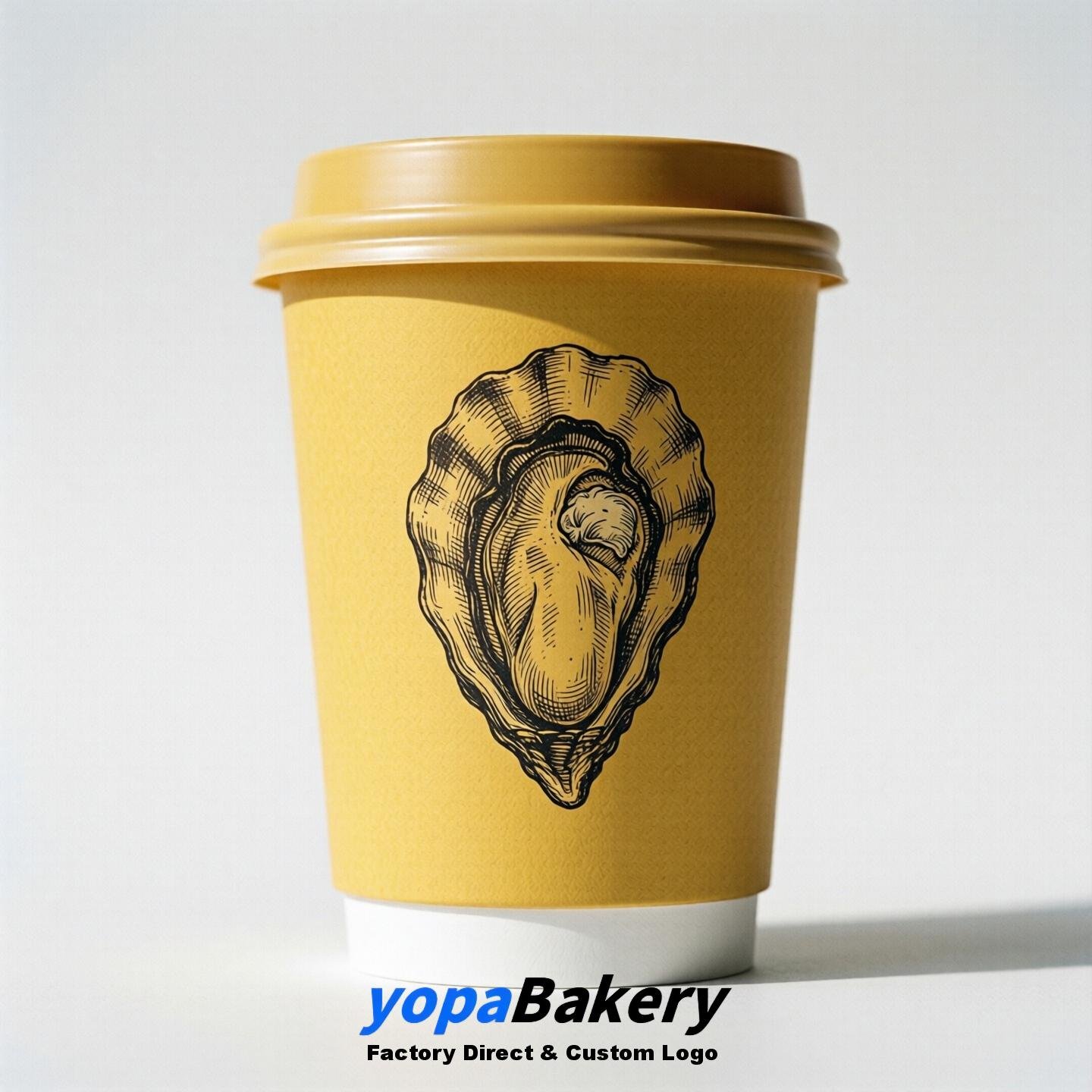 Oyster Double Wall Paper Cups: 100ml/120ml/200ml/240ml/300ml/360ml/400ml/500ml/600ml/700ml