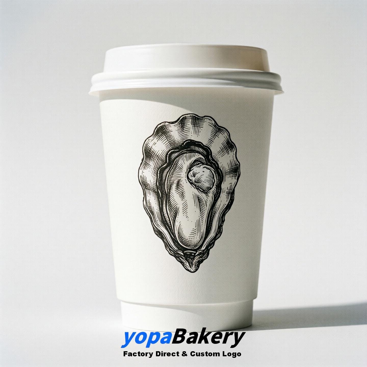 Oyster Double Wall Paper Cups: 100ml/120ml/200ml/240ml/300ml/360ml/400ml/500ml/600ml/700ml