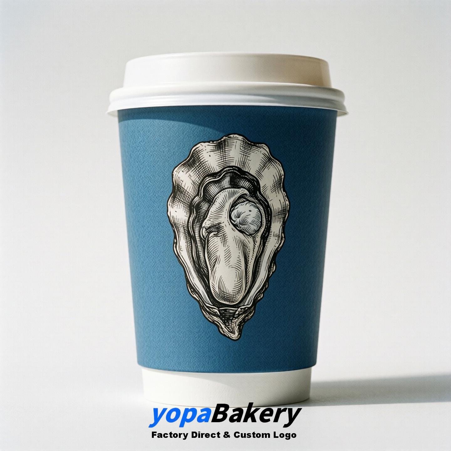 Oyster Double Wall Paper Cups: 100ml/120ml/200ml/240ml/300ml/360ml/400ml/500ml/600ml/700ml