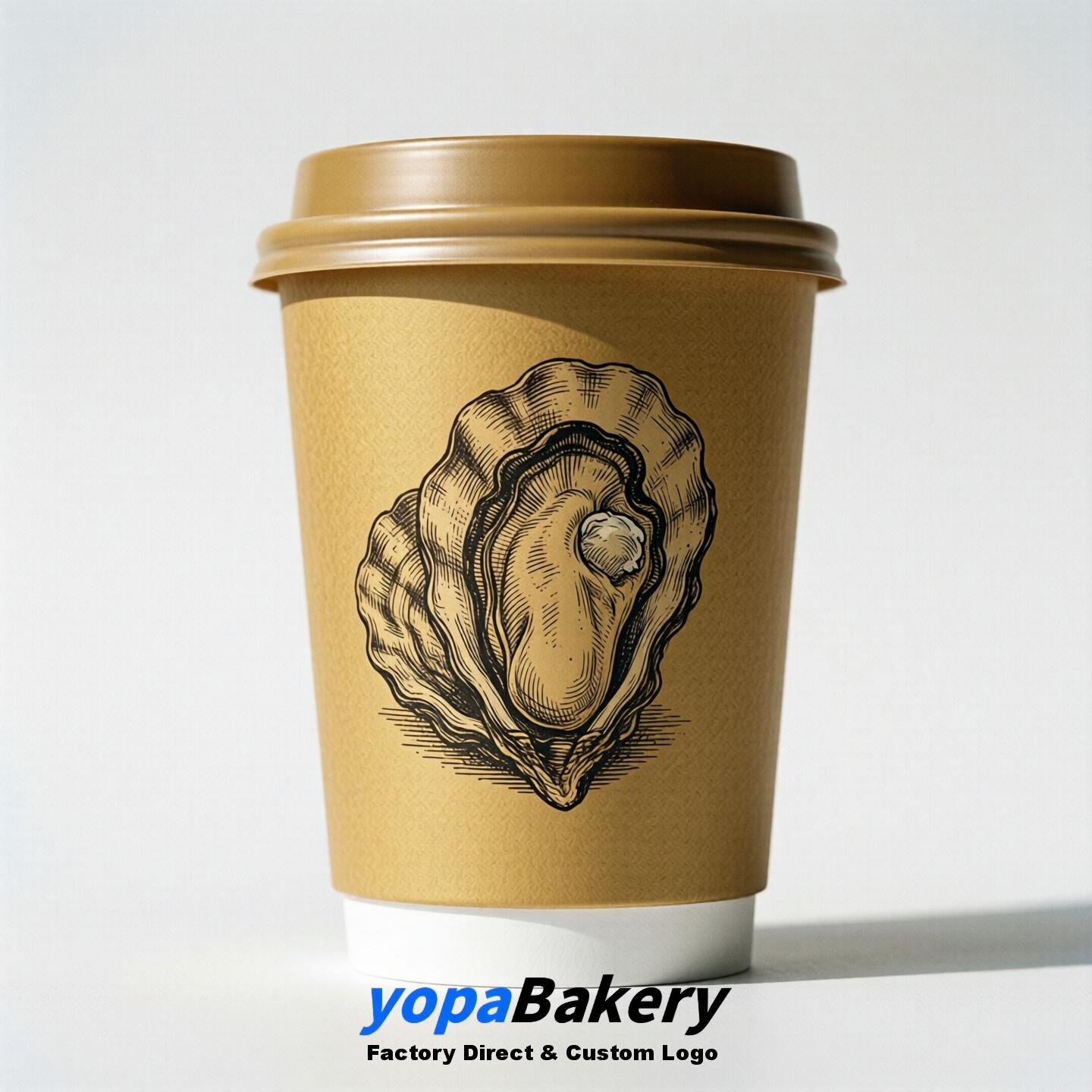 Oyster Double Wall Paper Cups: 100ml/120ml/200ml/240ml/300ml/360ml/400ml/500ml/600ml/700ml