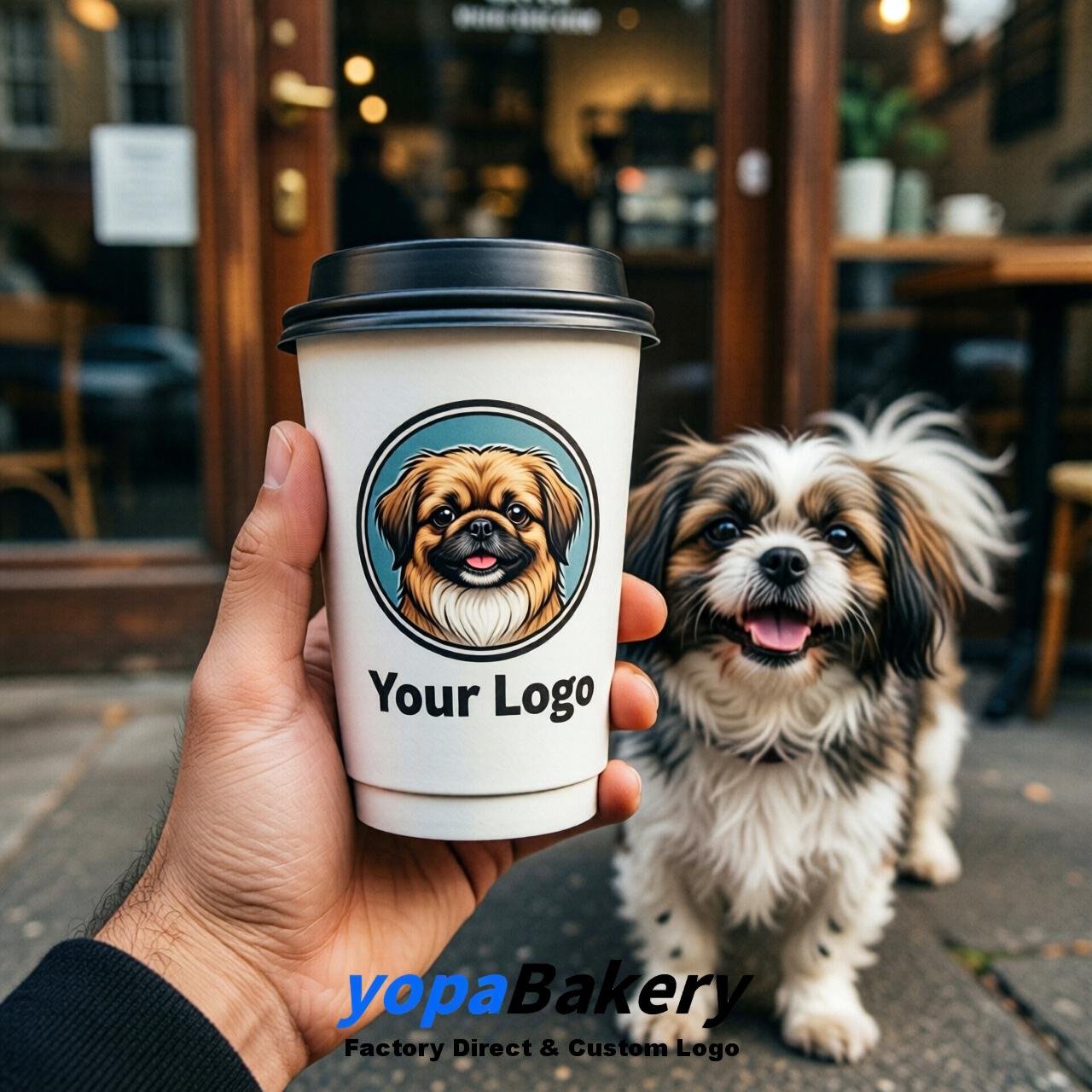Pekingese Double Wall Paper Cups: 8oz/12oz/16oz/20oz/22oz/24oz