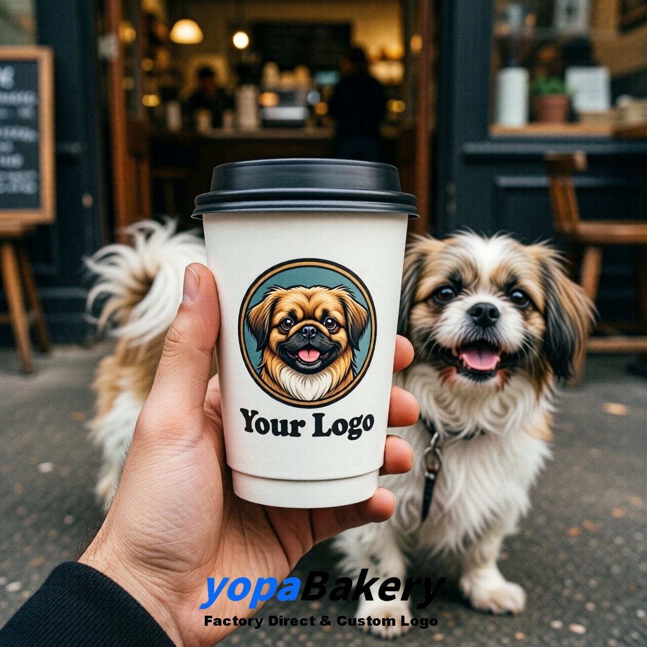 Pekingese Double Wall Paper Cups: 8oz/12oz/16oz/20oz/22oz/24oz