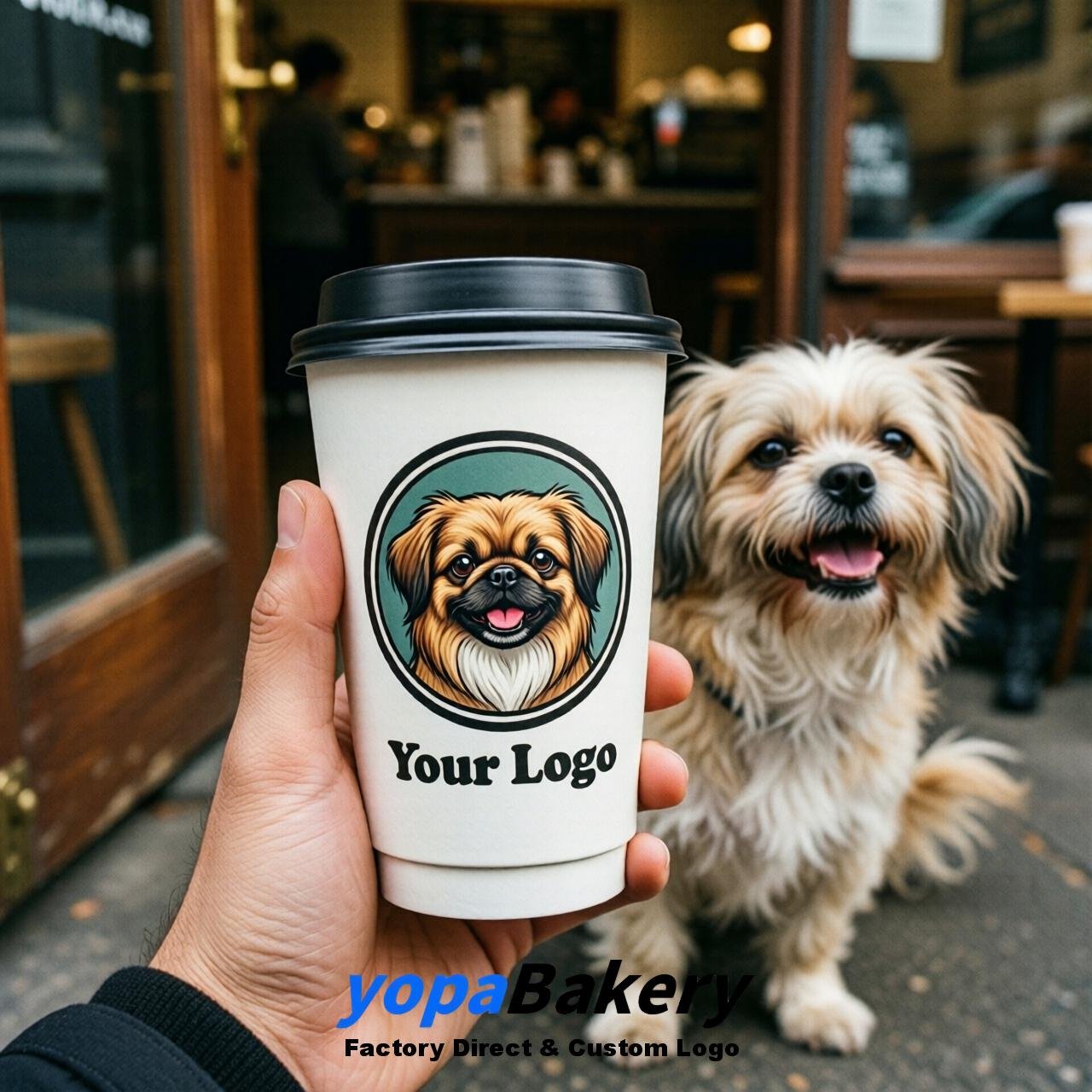 Pekingese Double Wall Paper Cups: 8oz/12oz/16oz/20oz/22oz/24oz