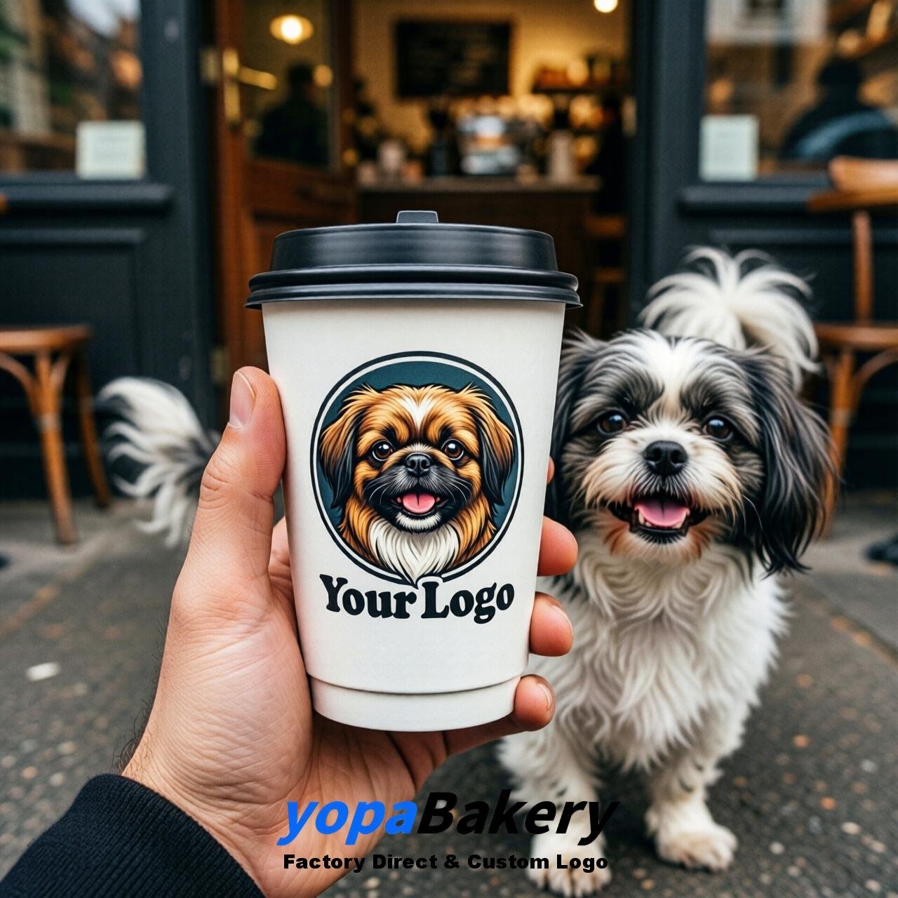 Pekingese Double Wall Paper Cups: 8oz/12oz/16oz/20oz/22oz/24oz