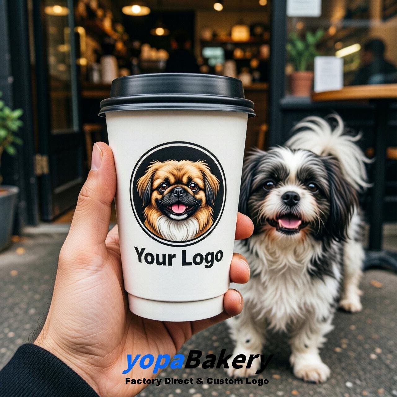 Pekingese Double Wall Paper Cups: 8oz/12oz/16oz/20oz/22oz/24oz