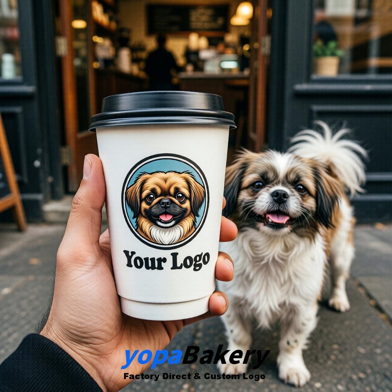 Pekingese Double Wall Paper Cups: 8oz/12oz/16oz/20oz/22oz/24oz