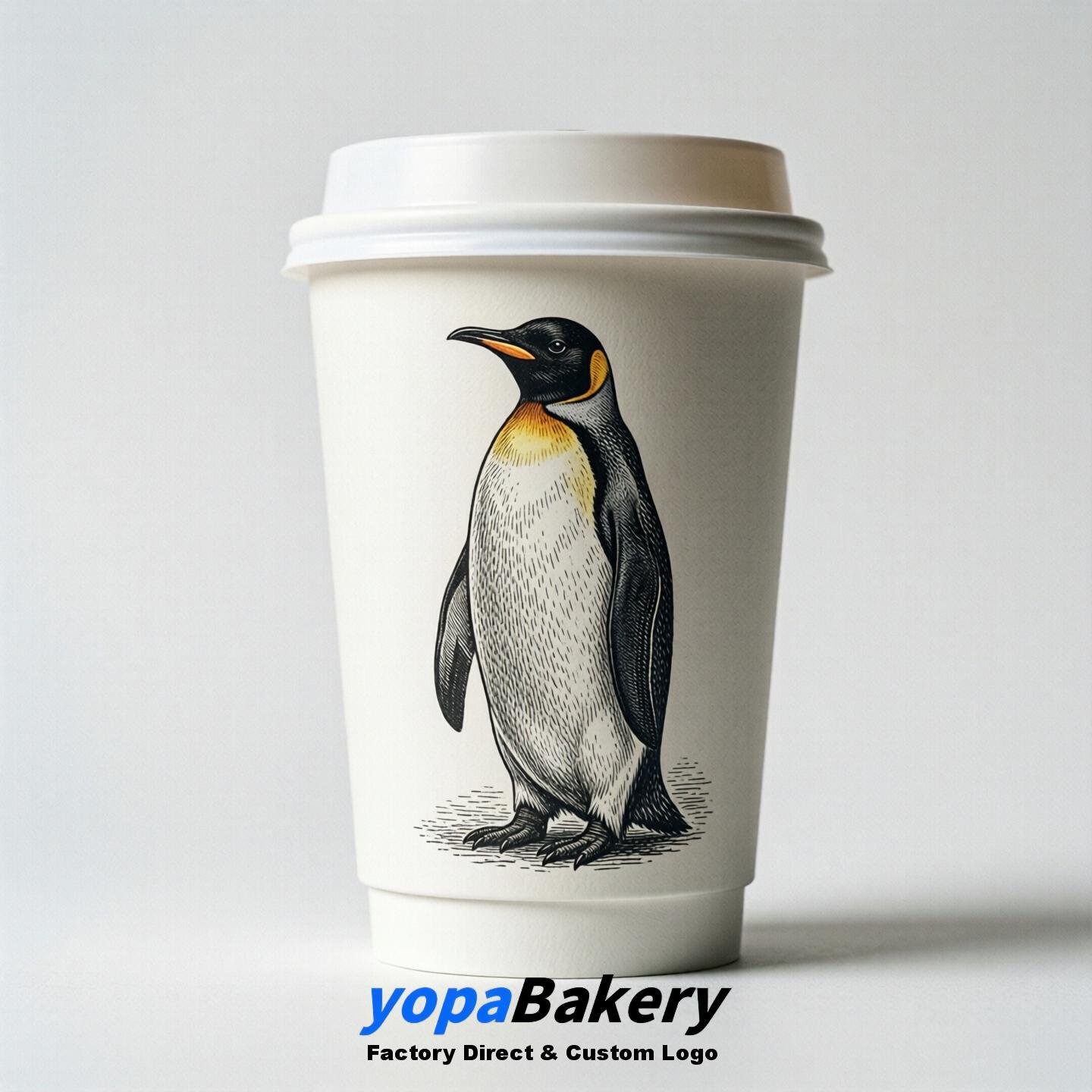 Penguin Double Wall Paper Cups: 100ml/120ml/200ml/240ml/300ml/360ml/400ml/500ml/600ml/700ml