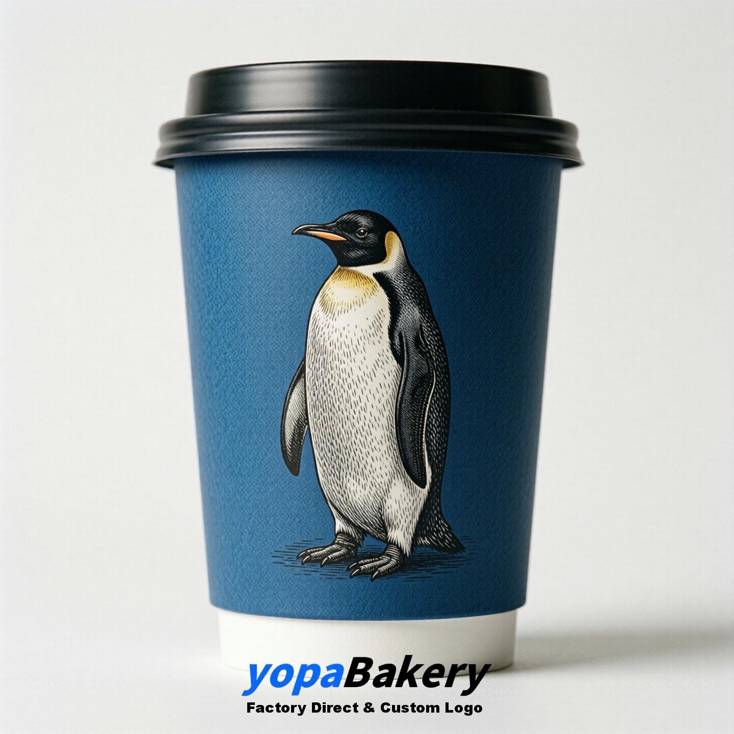 Penguin Double Wall Paper Cups: 100ml/120ml/200ml/240ml/300ml/360ml/400ml/500ml/600ml/700ml