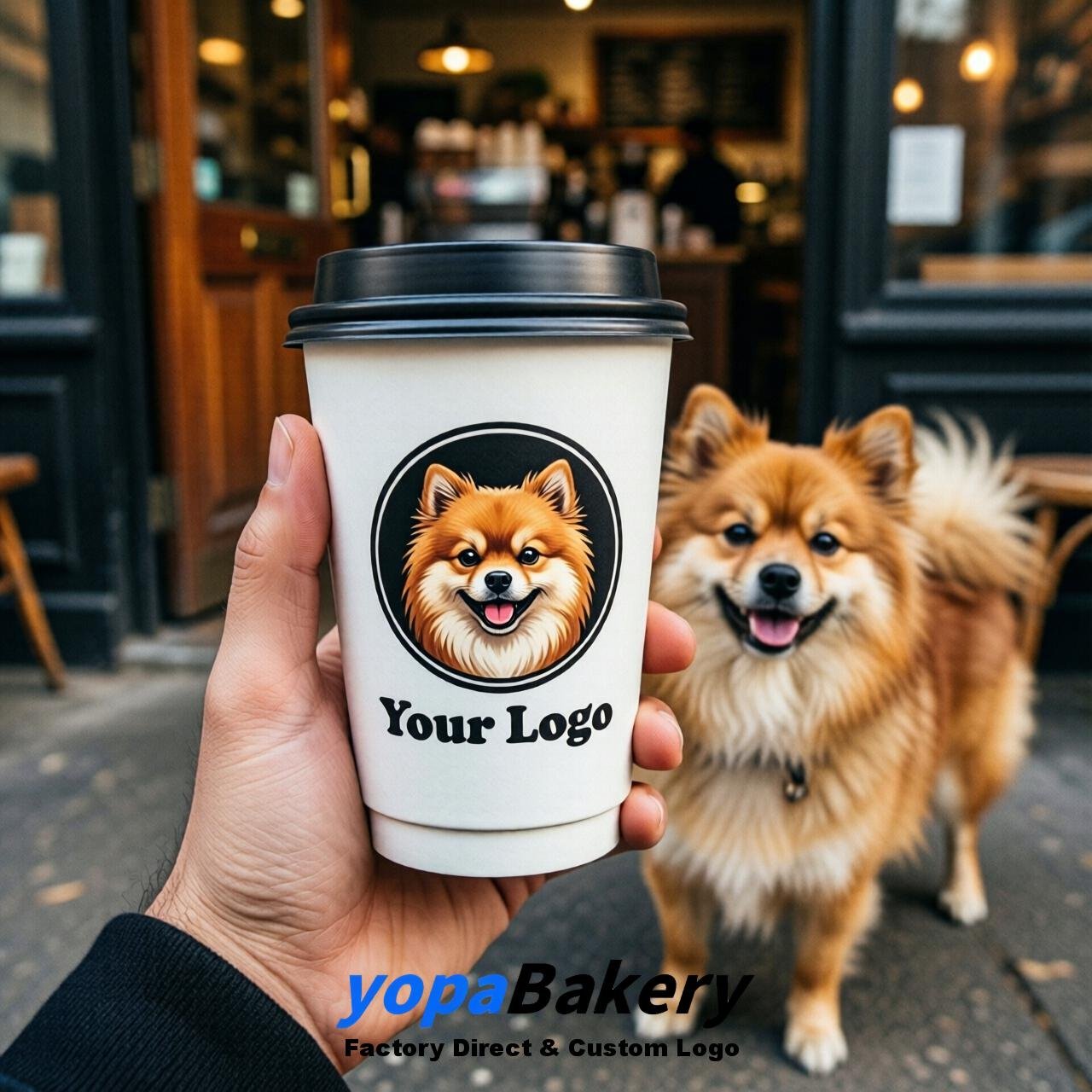 Pomeranian Double Wall Paper Cups: 8oz/12oz/16oz/20oz/22oz/24oz