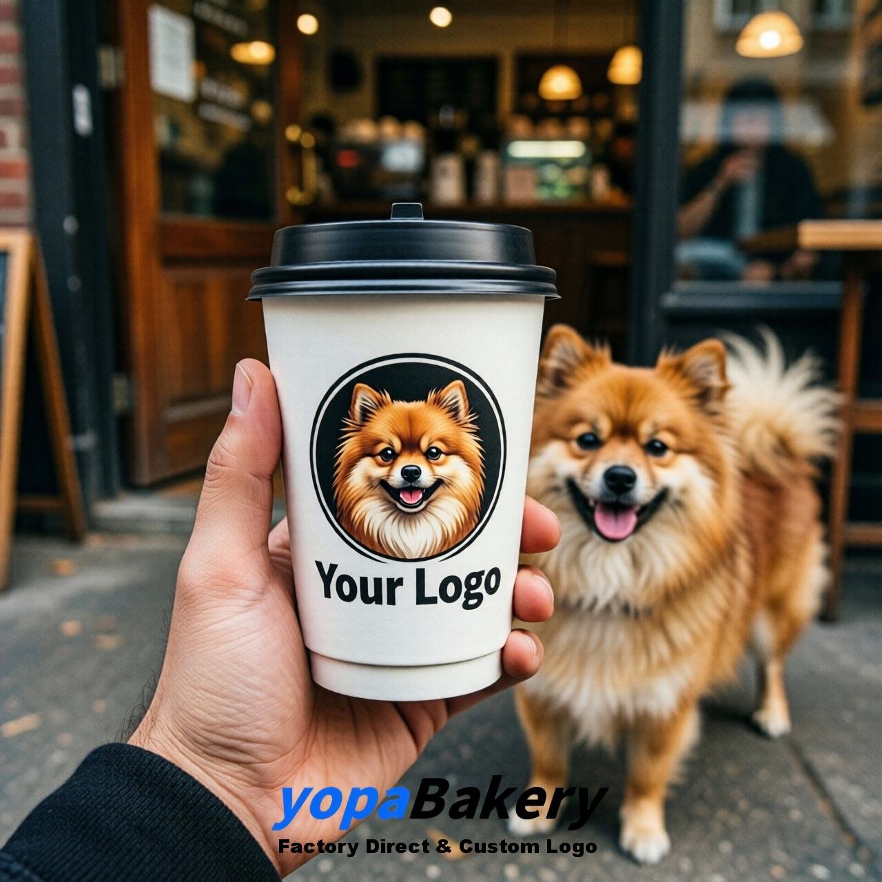 Pomeranian Double Wall Paper Cups: 8oz/12oz/16oz/20oz/22oz/24oz