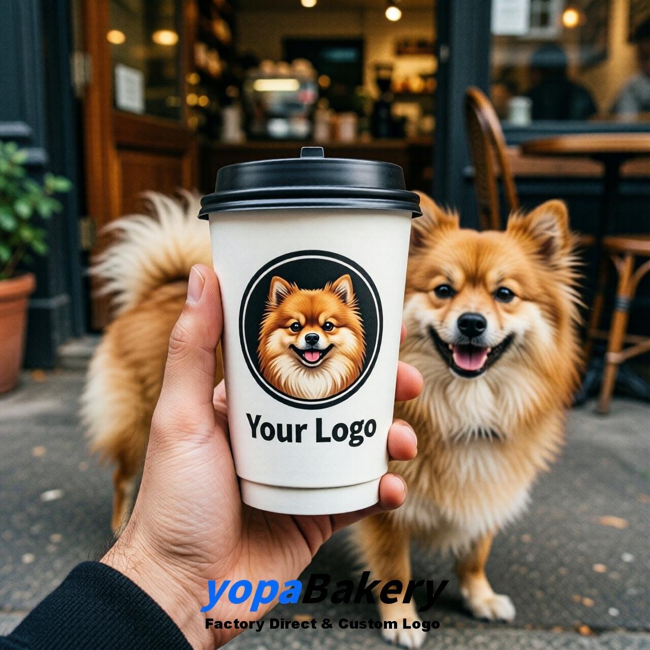 Pomeranian Double Wall Paper Cups: 8oz/12oz/16oz/20oz/22oz/24oz