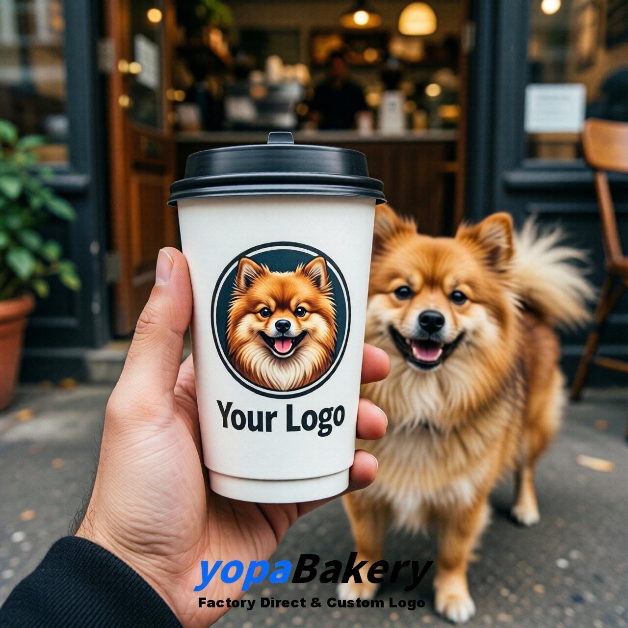 Pomeranian Double Wall Paper Cups: 8oz/12oz/16oz/20oz/22oz/24oz