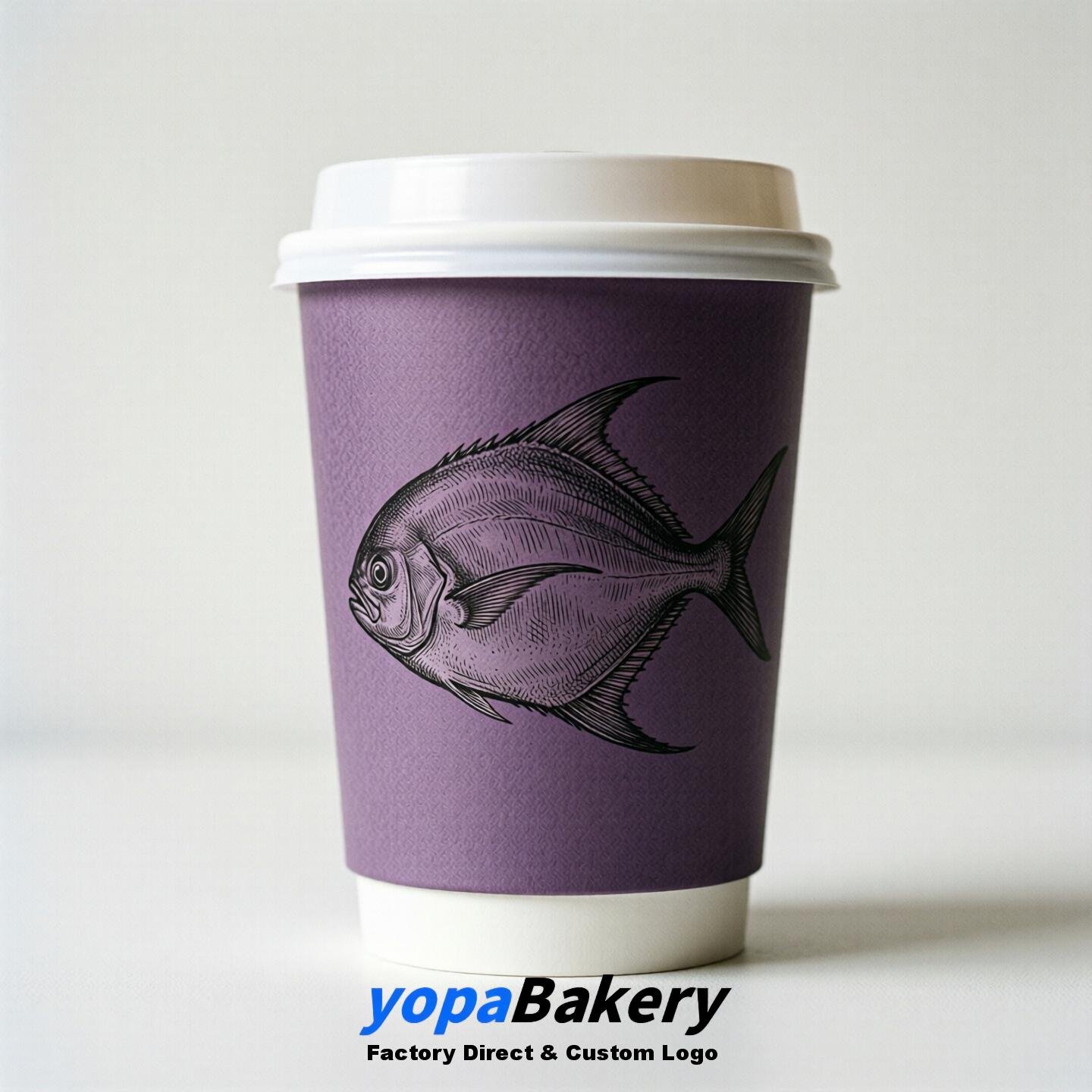 Pomfret Double Wall Paper Cups: 100ml/120ml/200ml/240ml/300ml/360ml/400ml/500ml/600ml/700ml