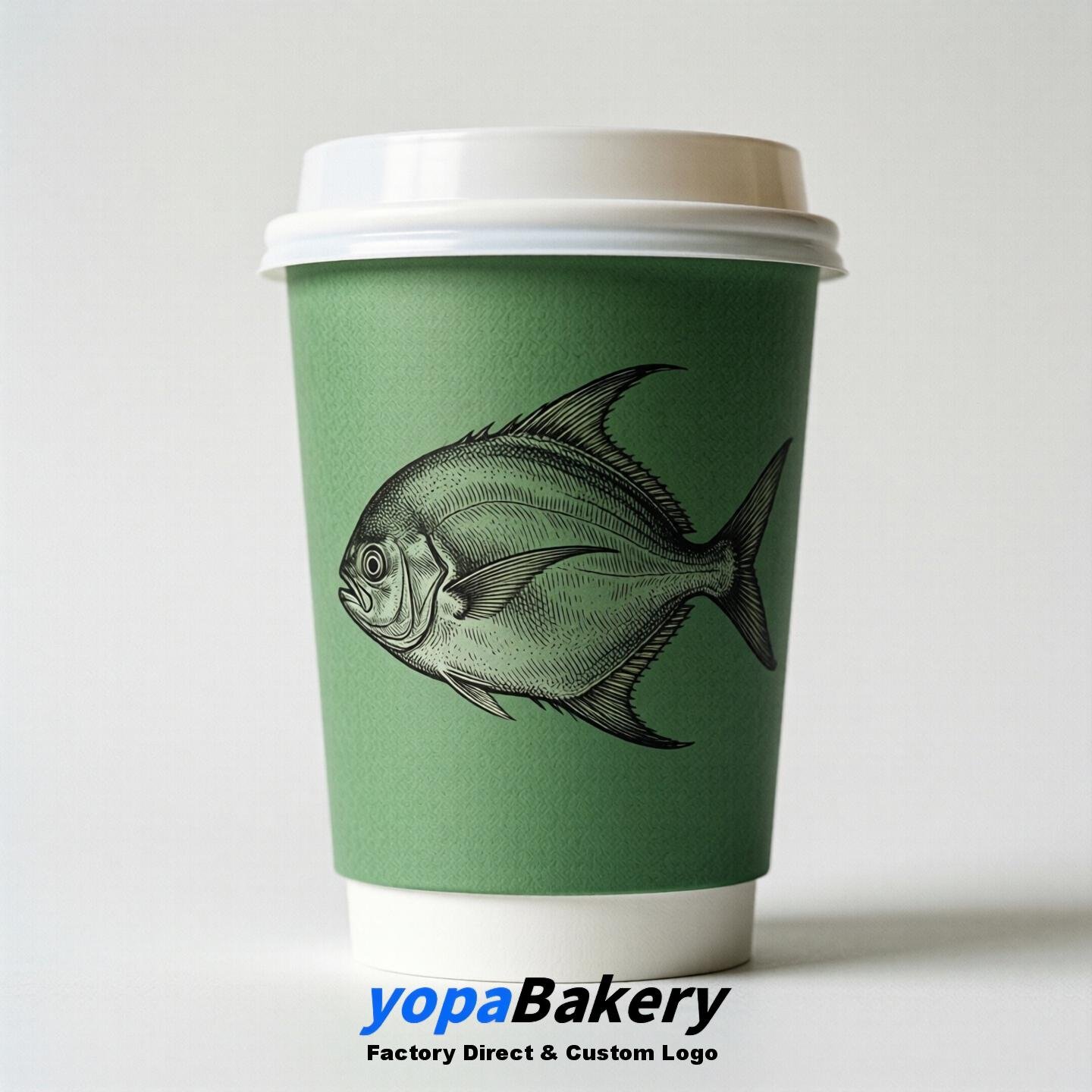 Pomfret Double Wall Paper Cups: 100ml/120ml/200ml/240ml/300ml/360ml/400ml/500ml/600ml/700ml