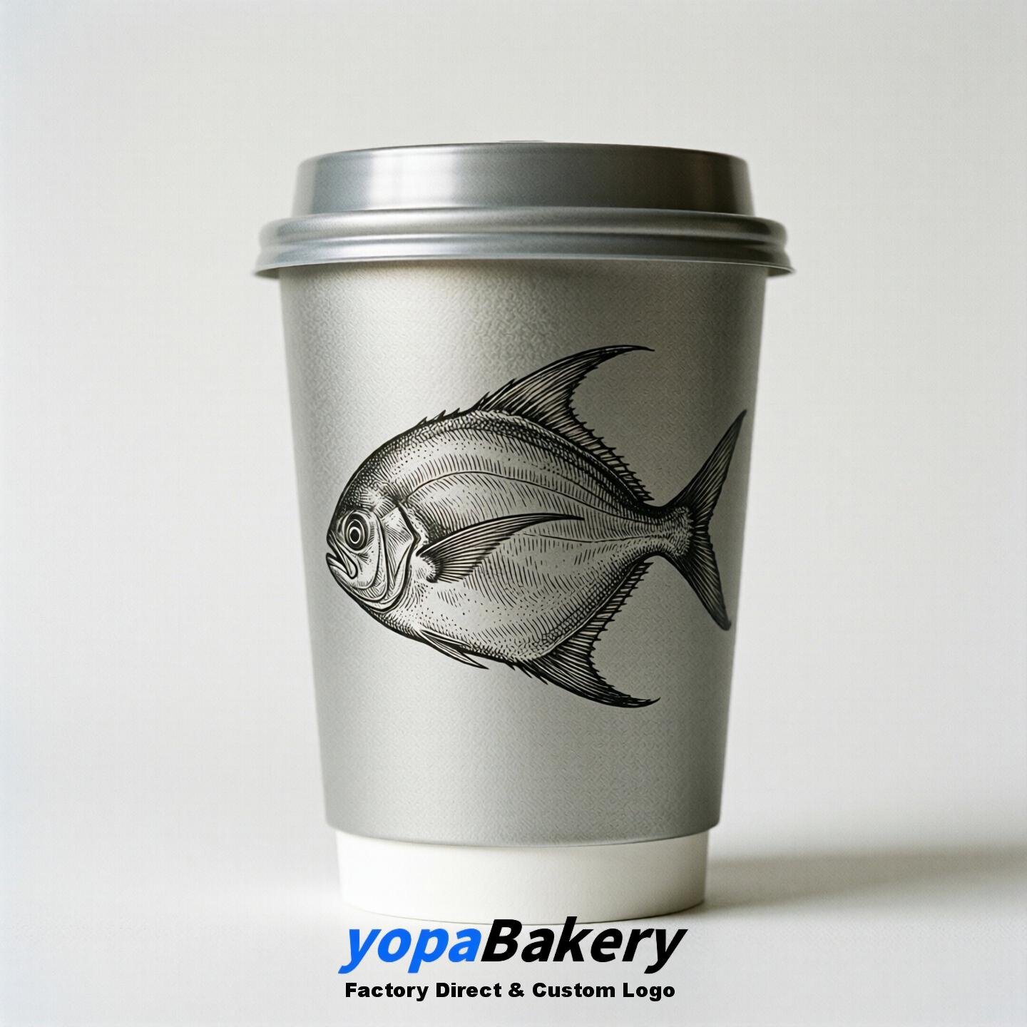 Pomfret Double Wall Paper Cups: 100ml/120ml/200ml/240ml/300ml/360ml/400ml/500ml/600ml/700ml