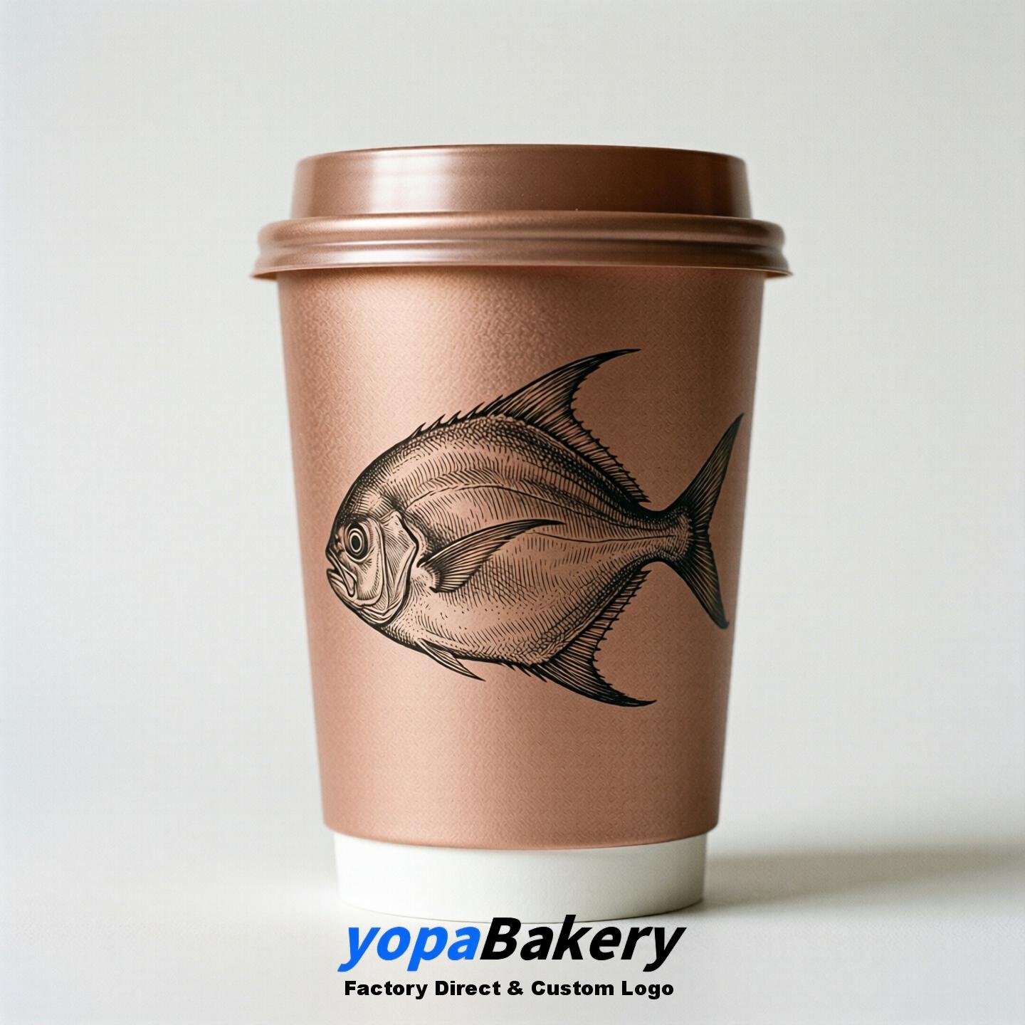 Pomfret Double Wall Paper Cups: 100ml/120ml/200ml/240ml/300ml/360ml/400ml/500ml/600ml/700ml