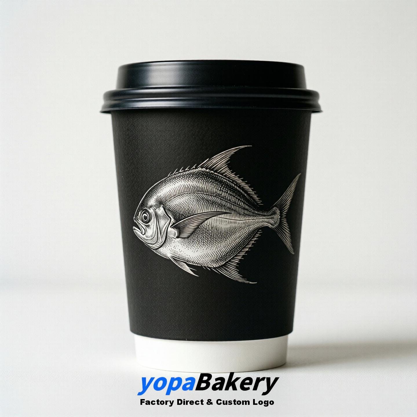 Pomfret Double Wall Paper Cups: 100ml/120ml/200ml/240ml/300ml/360ml/400ml/500ml/600ml/700ml