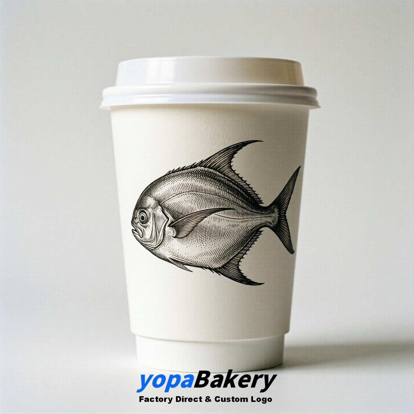 Pomfret Double Wall Paper Cups: 100ml/120ml/200ml/240ml/300ml/360ml/400ml/500ml/600ml/700ml