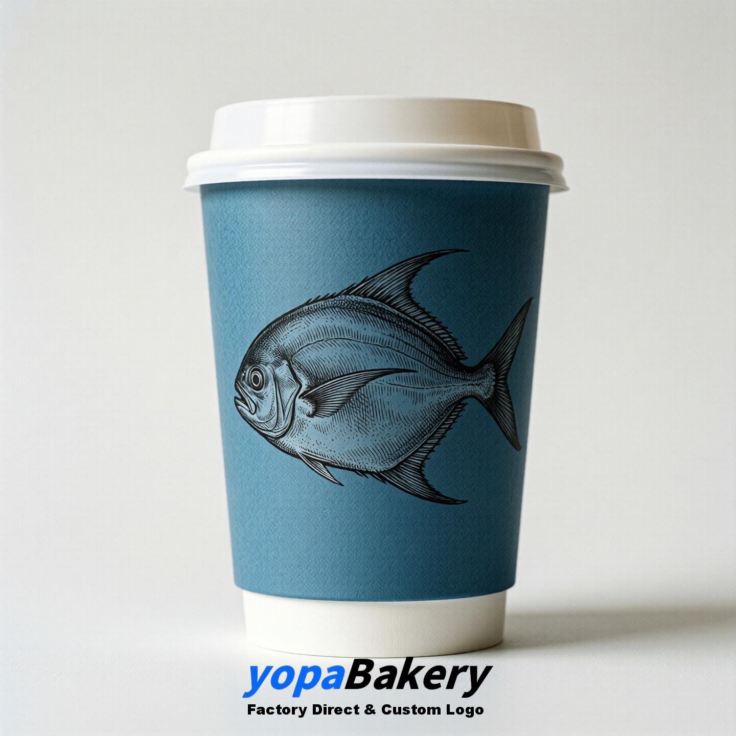 Pomfret Double Wall Paper Cups: 100ml/120ml/200ml/240ml/300ml/360ml/400ml/500ml/600ml/700ml