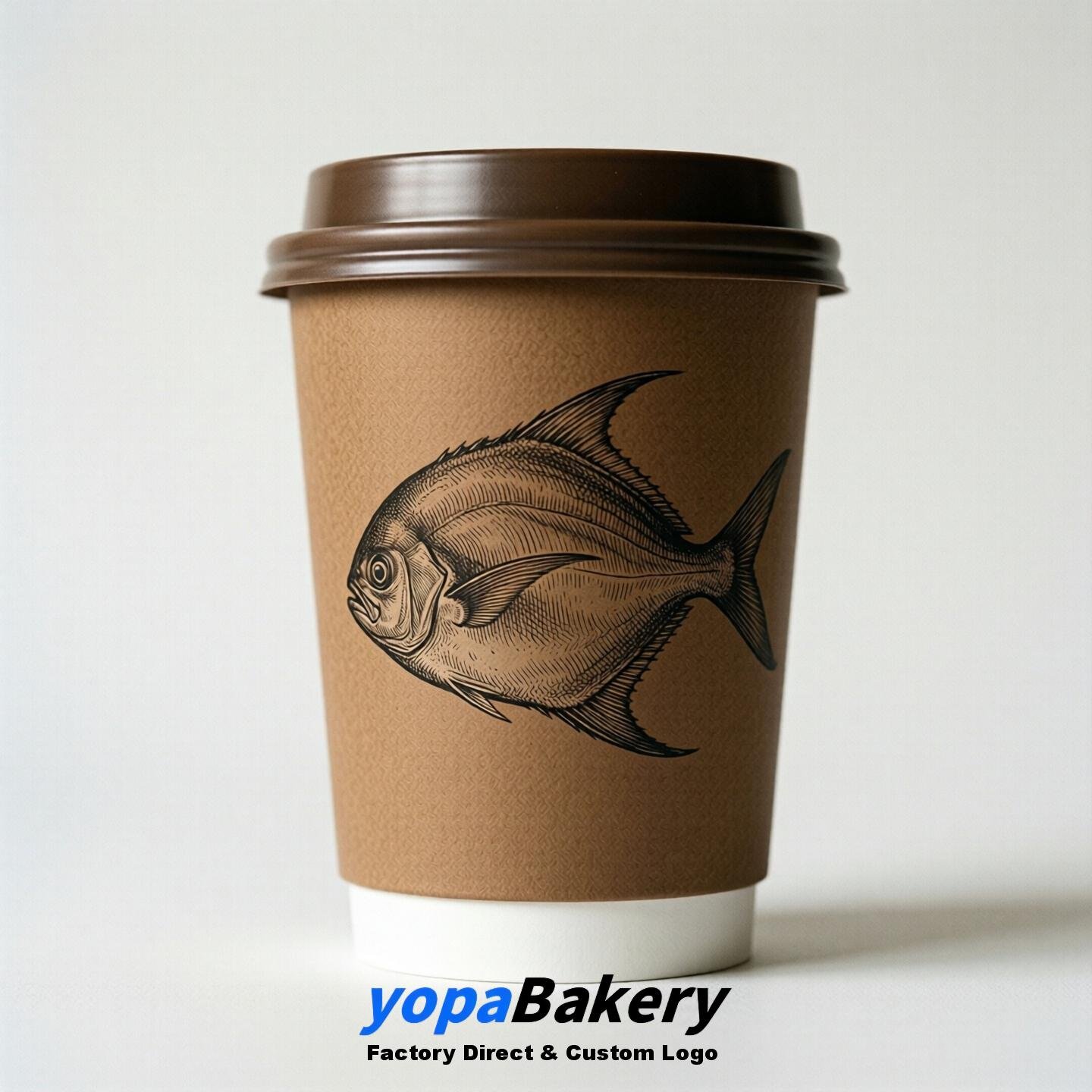 Pomfret Double Wall Paper Cups: 100ml/120ml/200ml/240ml/300ml/360ml/400ml/500ml/600ml/700ml