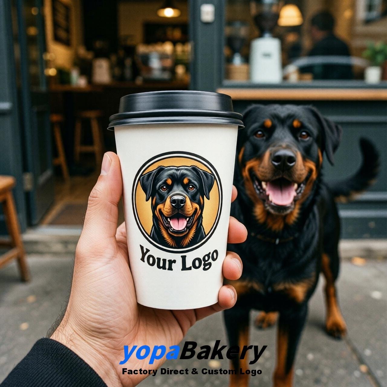 Rottweiler Double Wall Paper Cups: 8oz/12oz/16oz/20oz/22oz/24oz