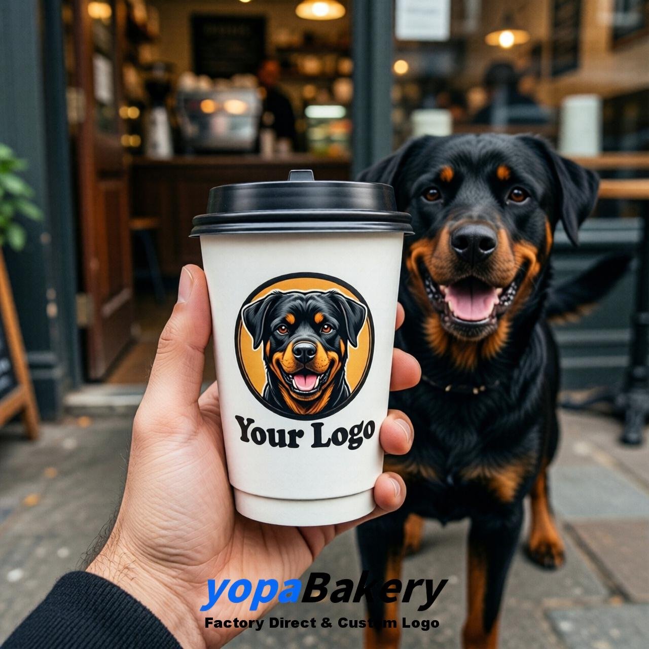 Rottweiler Double Wall Paper Cups: 8oz/12oz/16oz/20oz/22oz/24oz