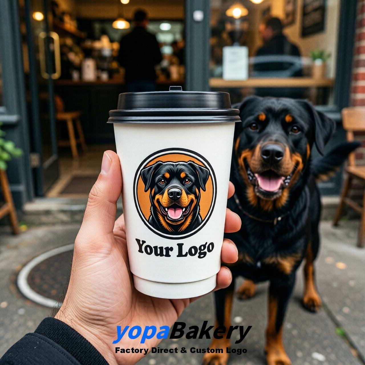 Rottweiler Double Wall Paper Cups: 8oz/12oz/16oz/20oz/22oz/24oz